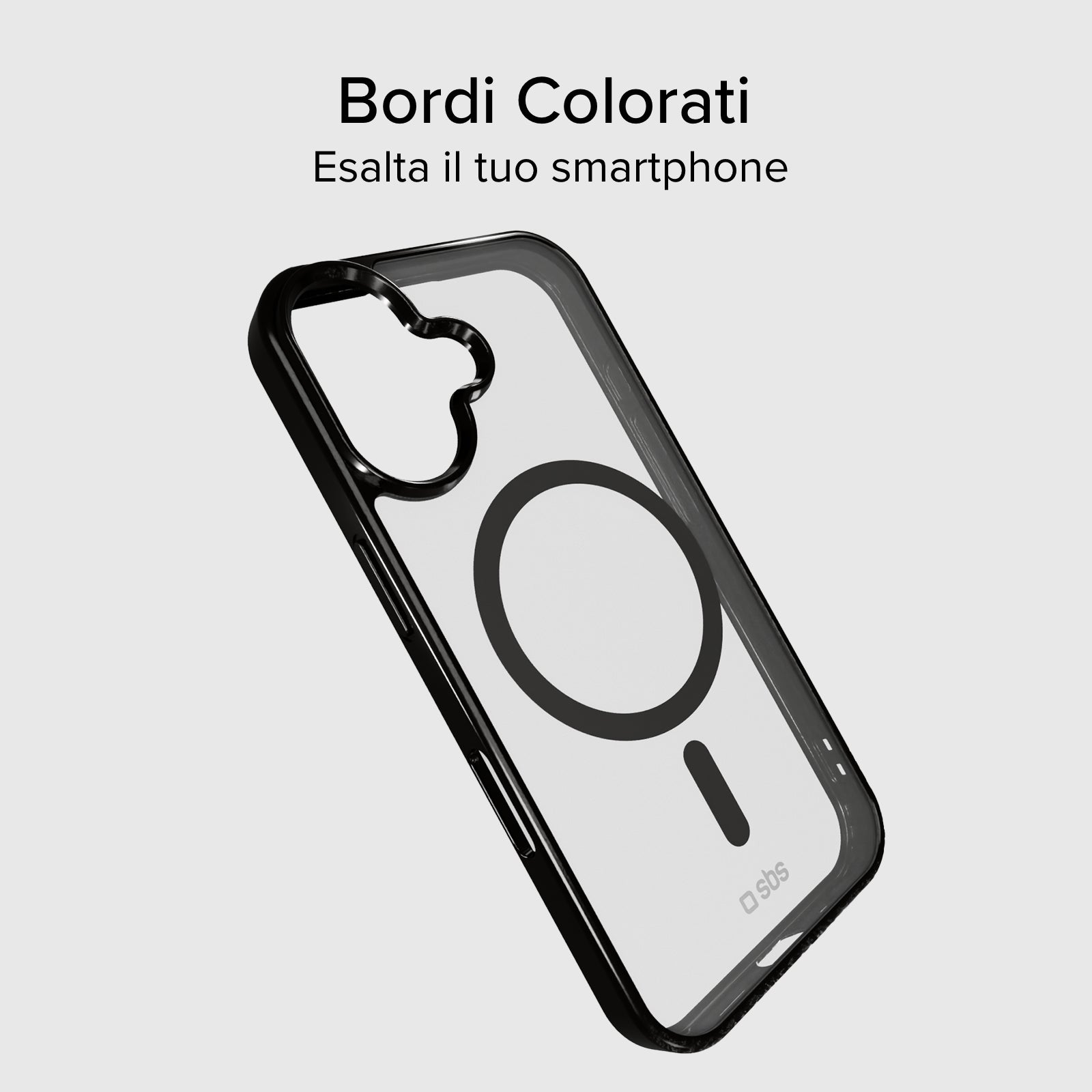 Cover per iPhone 16 Plus con bordi colorati compatibile con ricarica MagSafe
