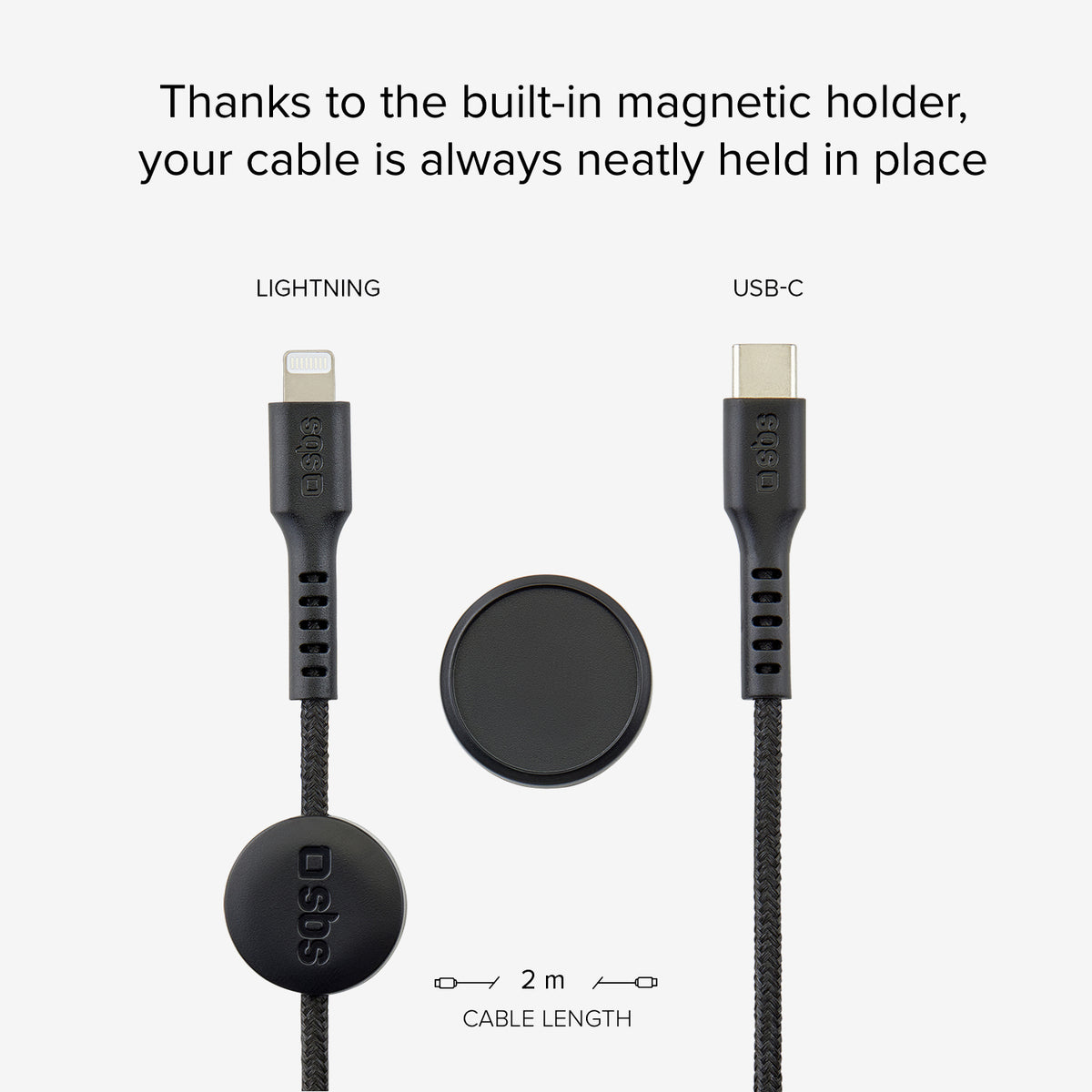 Cavo dati e ricarica con supporto magnetico - Connettori Lightning MFi a USB-C