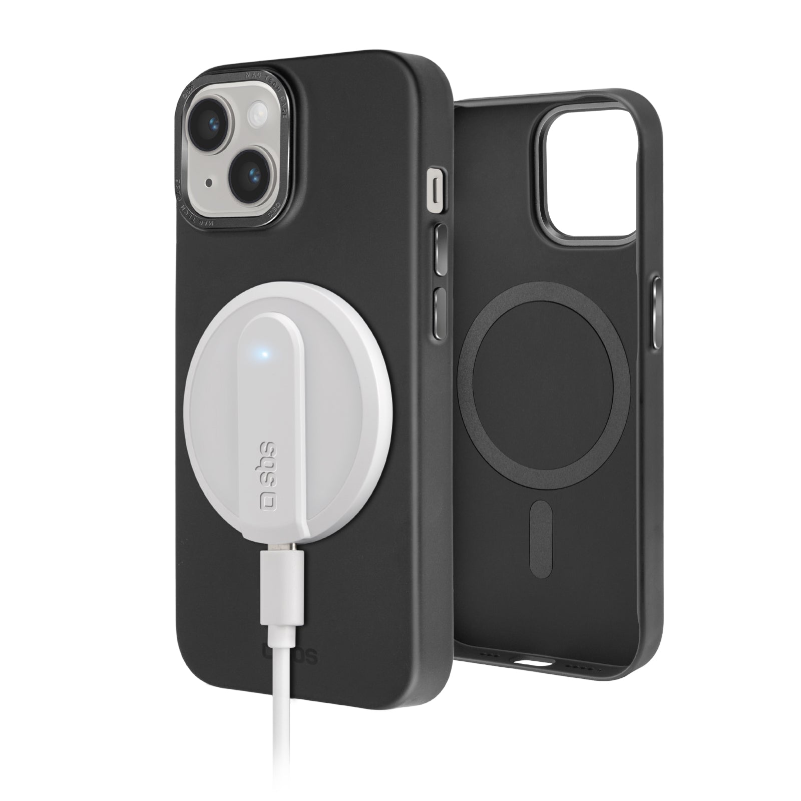 Funda rígida compatible con carga MagSafe con cubrebotones y orificio para la cámara metálico para iPhone 14/13