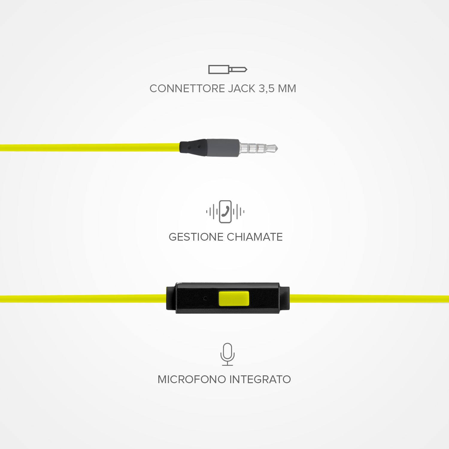 Kopfhörer mit Kabel Stereo In-Ear Runway Sport, 3,5 mm-Klinkenstecker mit Mikrofon und Antworttaste