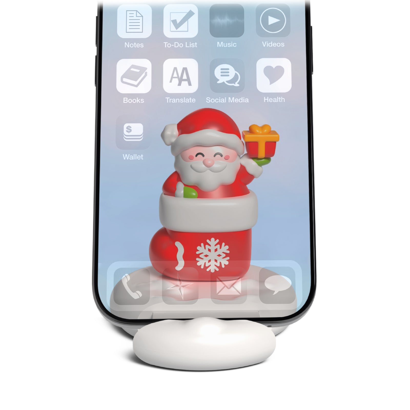 Support téléphone coulissant motif Père Noël