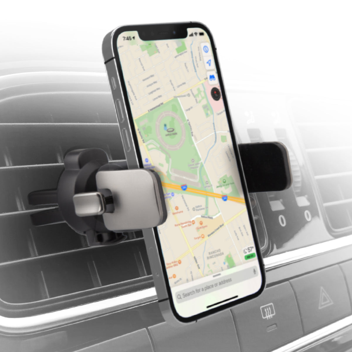 Soporte de smartphone para coche con clip orientable