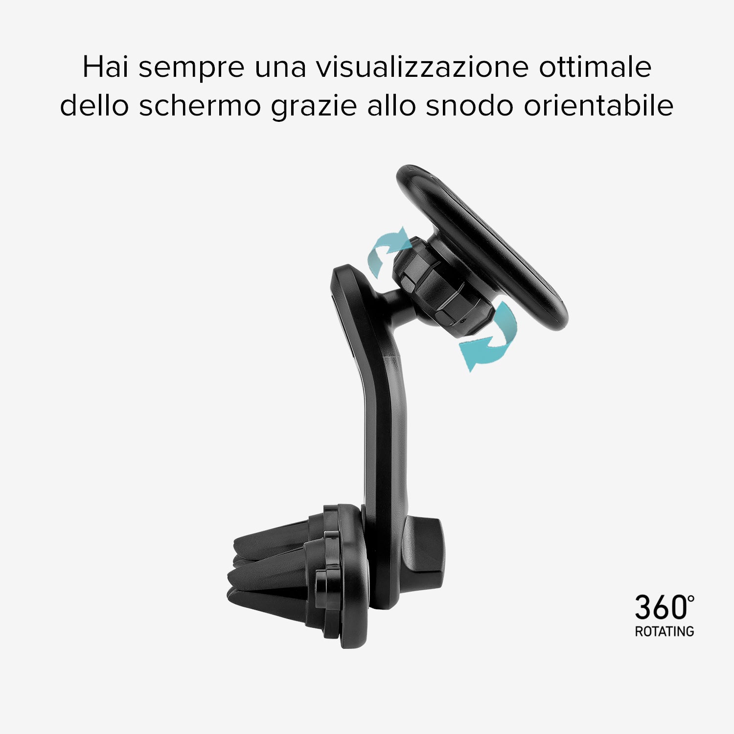 Alaska - Supporto auto magnetico per telefono con fissaggio a doppia clip