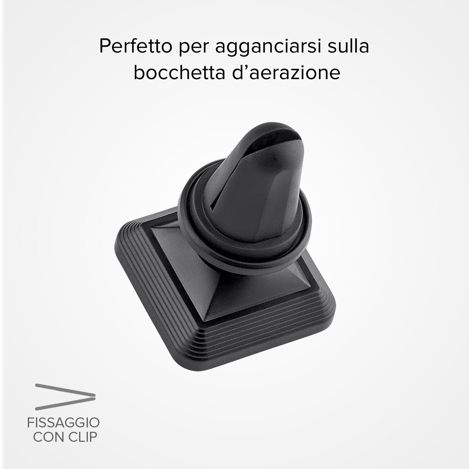 Supporto auto quadrato magnetico per telefono con fissaggio a clip