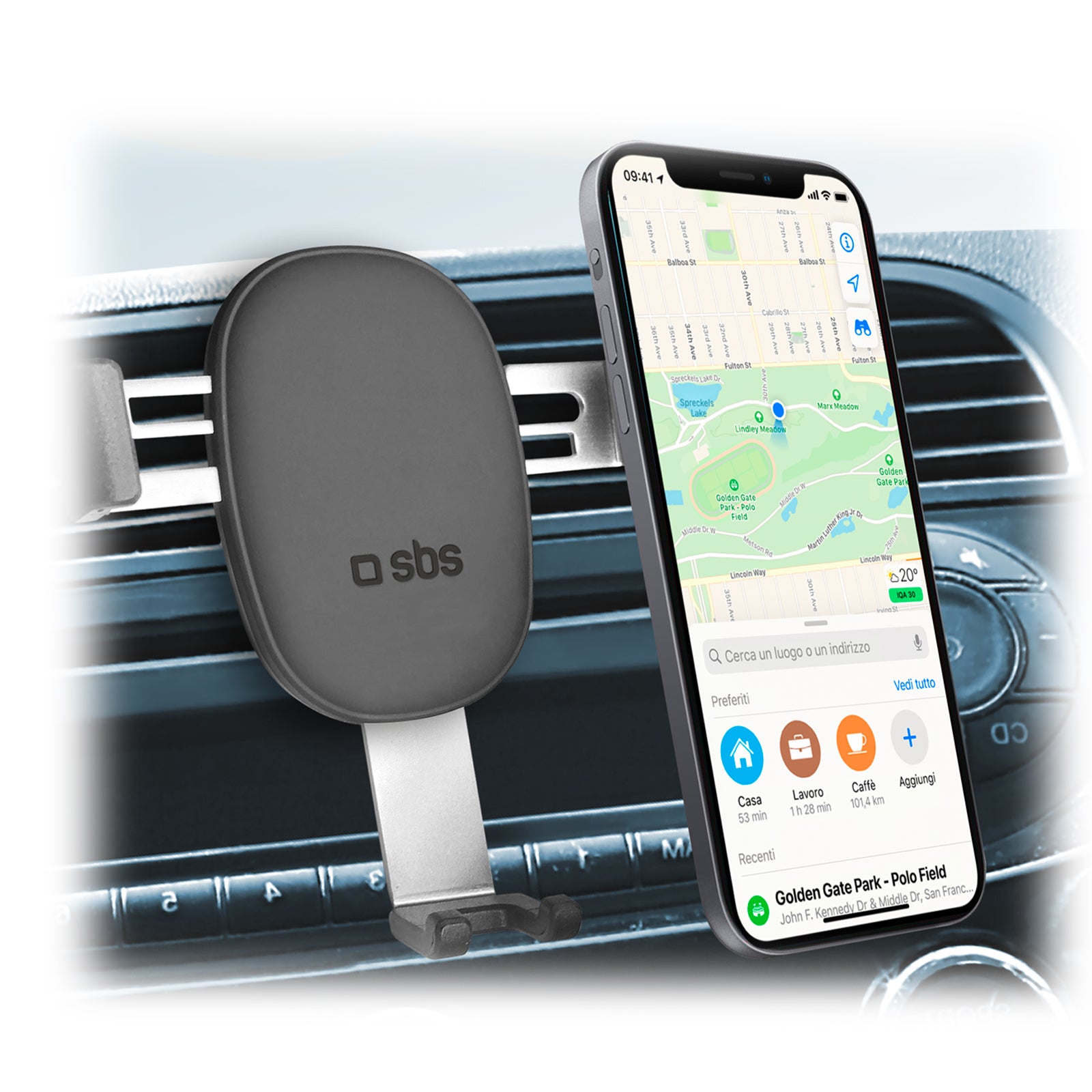 Gravity - Supporto auto per telefono con meccanismo a gravità