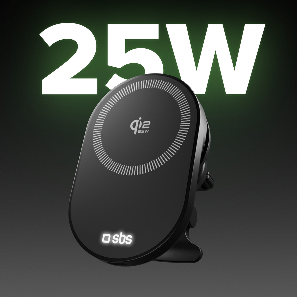 Supporto auto con ricarica magnetica Qi2.2 da 25 W e ventola di raffreddamento
