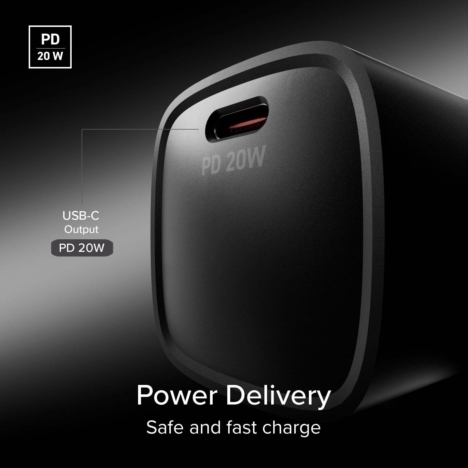 Cargador con puerto USB-C, 20W de potencia y enchufe del Reino Unido