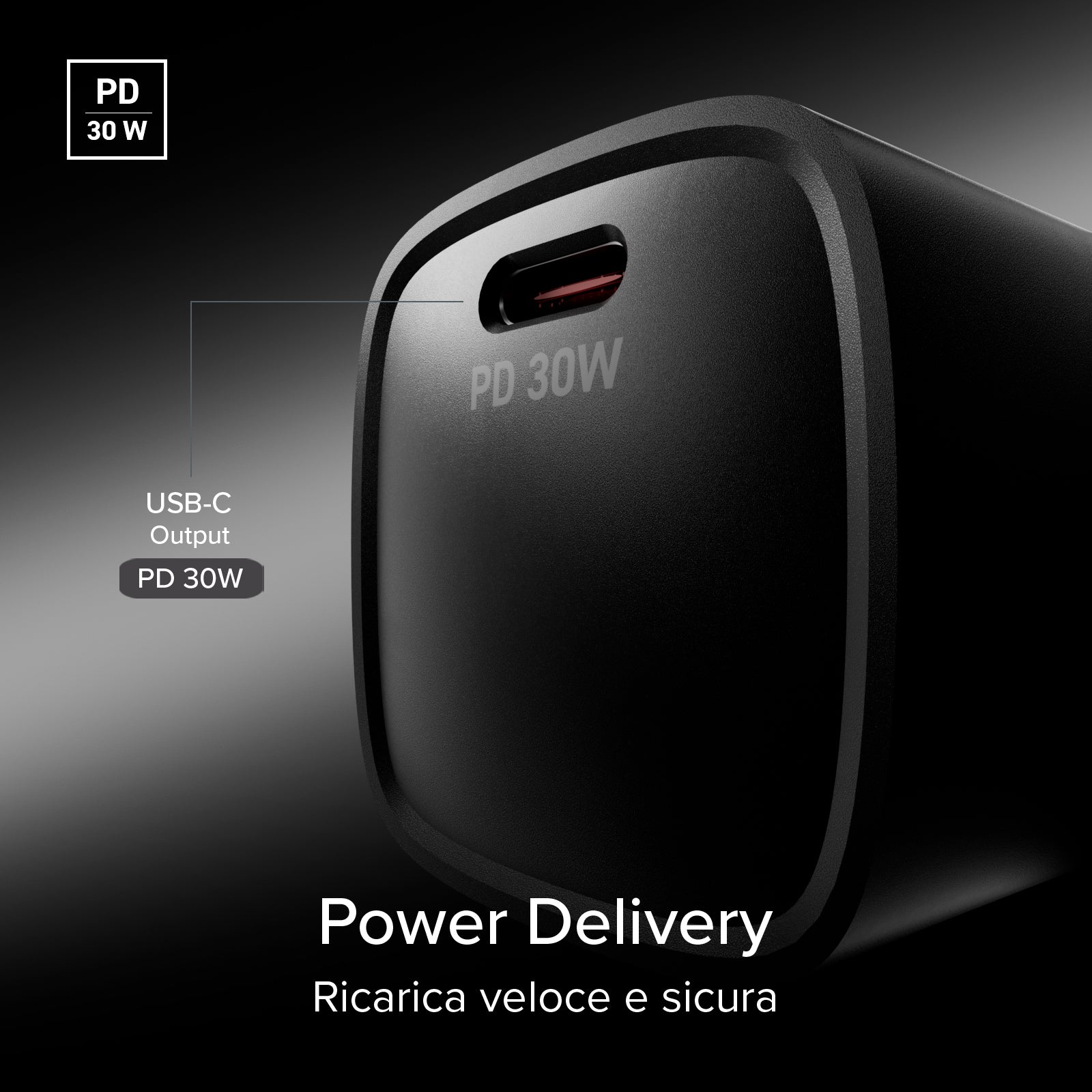 Ladegerät mit USB-C-Anschluss, 30W Leistung und UK-Stecker
