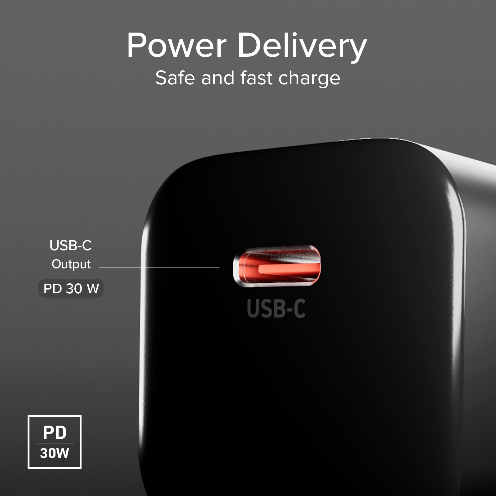 Cargador de pared USB-C 30 W compacto con Power Delivery 3.0 y PPS