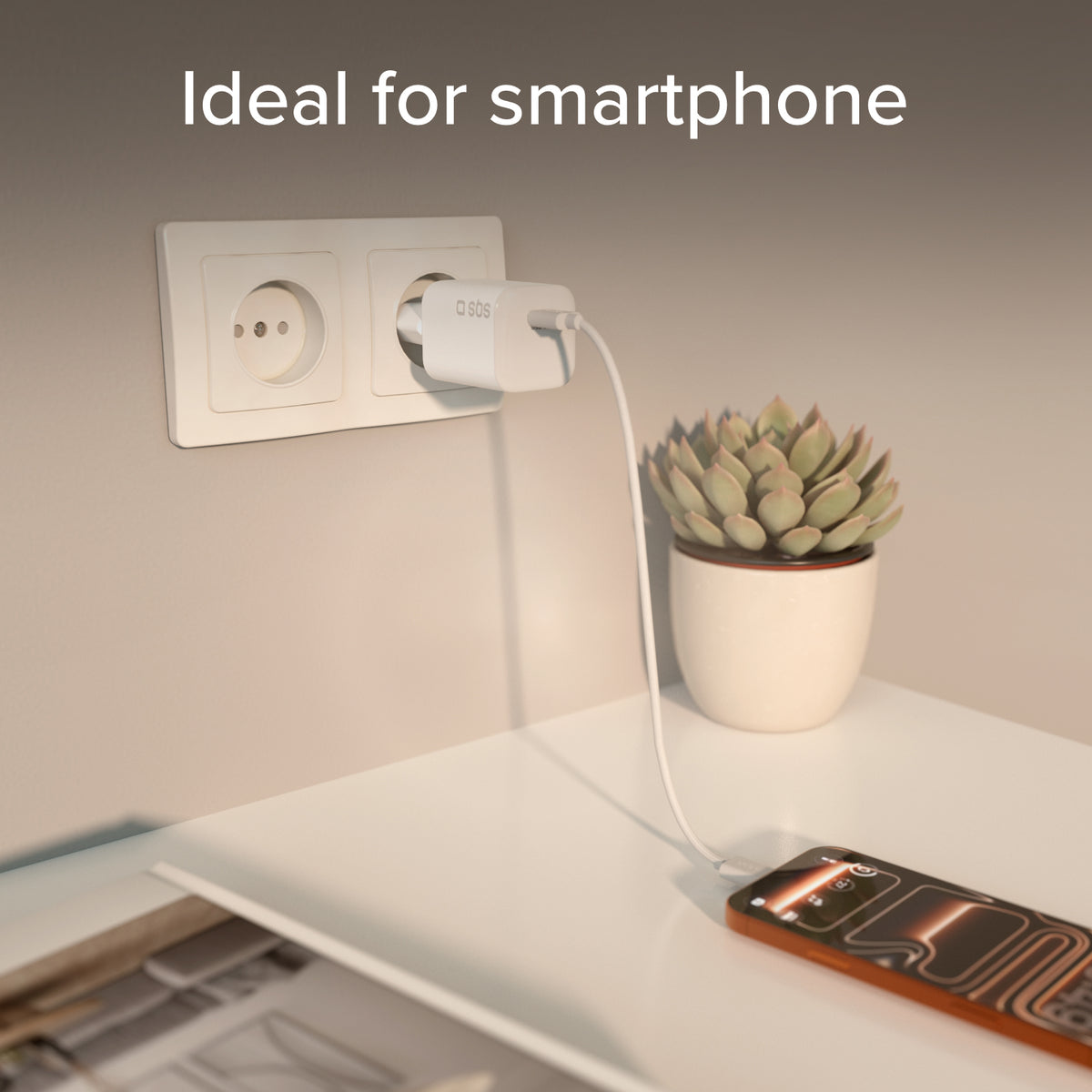 Cargador de pared GaN USB-C de 65 W con Power Delivery 3.0 y fuente de alimentación programable
