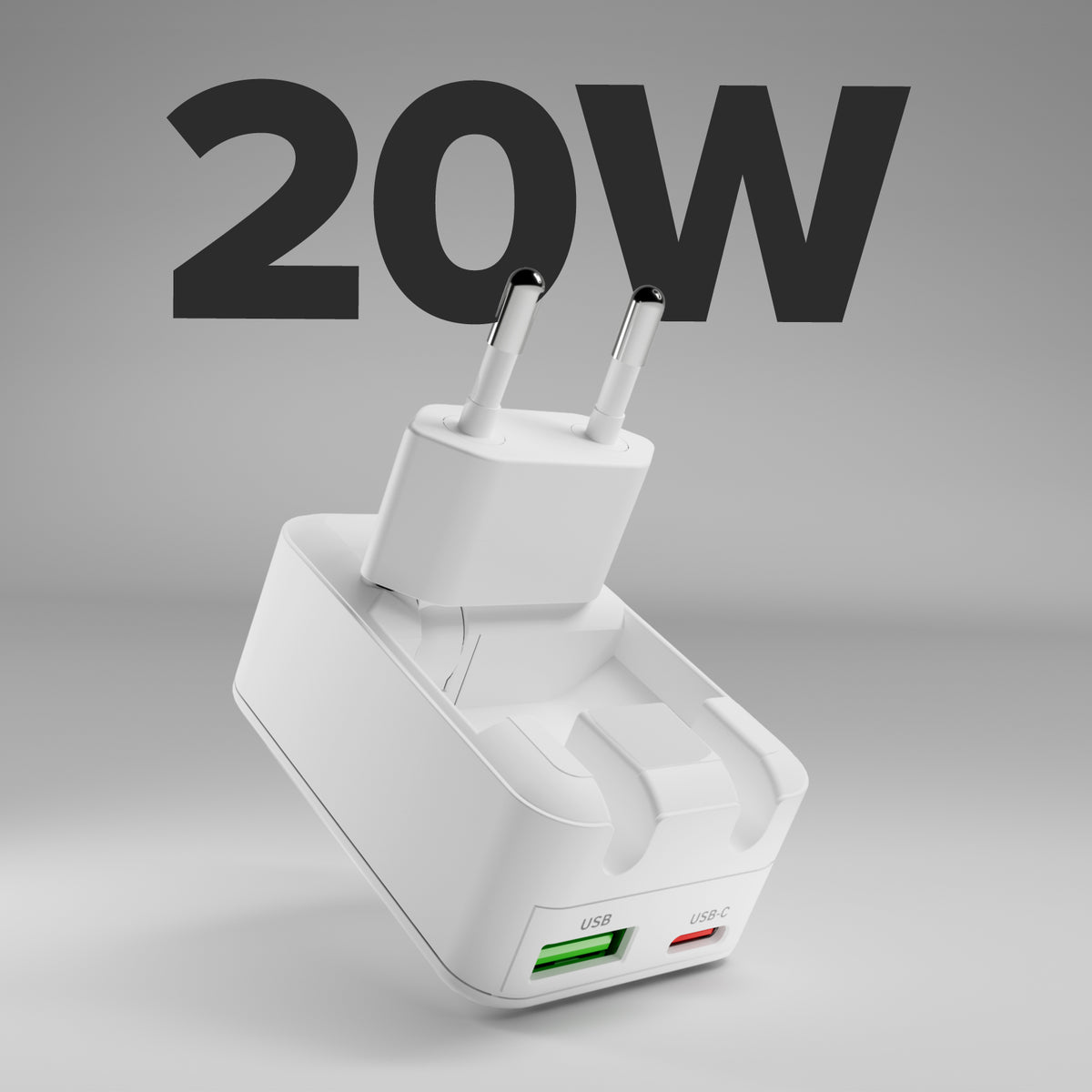 20W Flexi Wall Charger with foldable plug, suitable for MacBook Neo