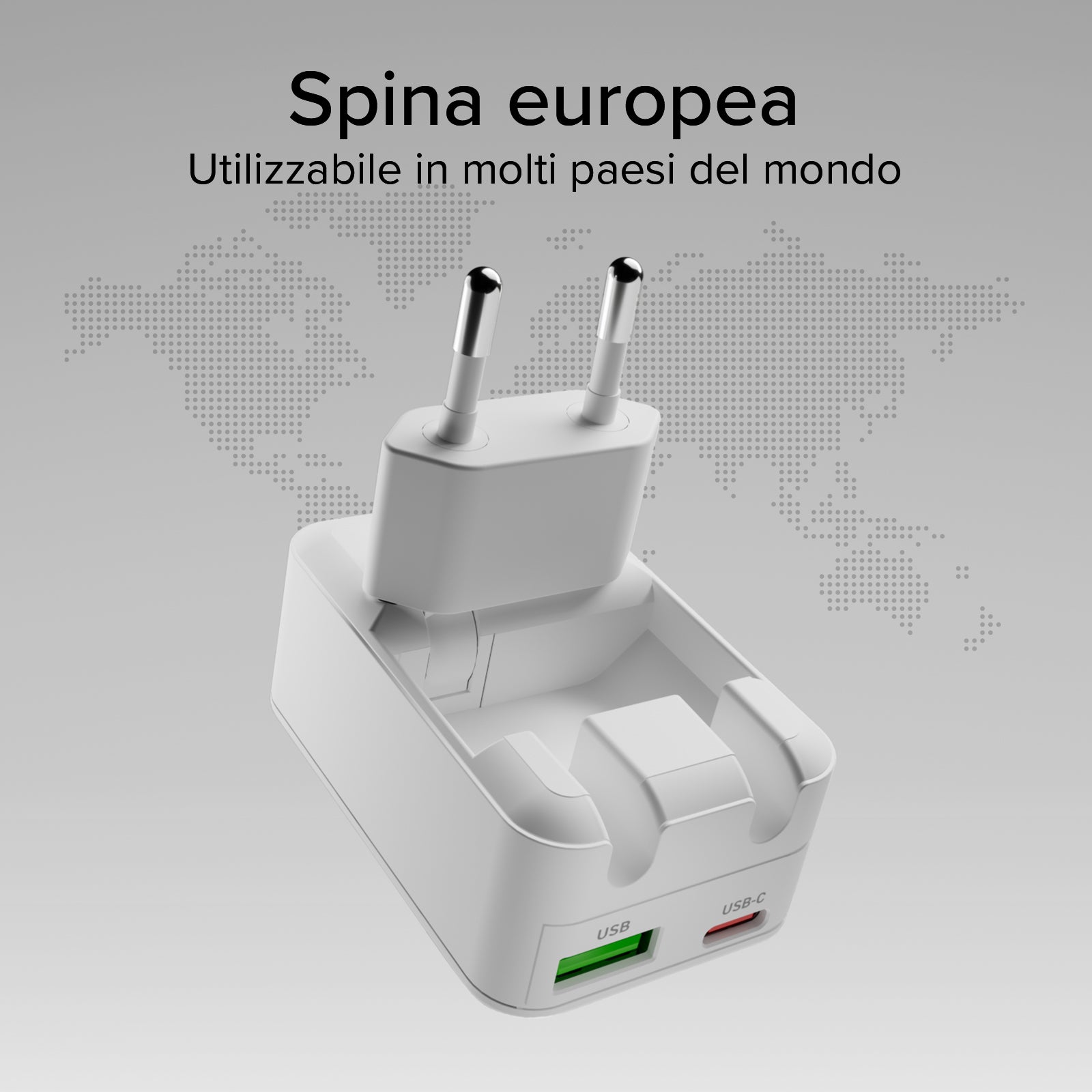 Caricatore da Parete Flexi Wall Charger 65W con Spina Pieghevole