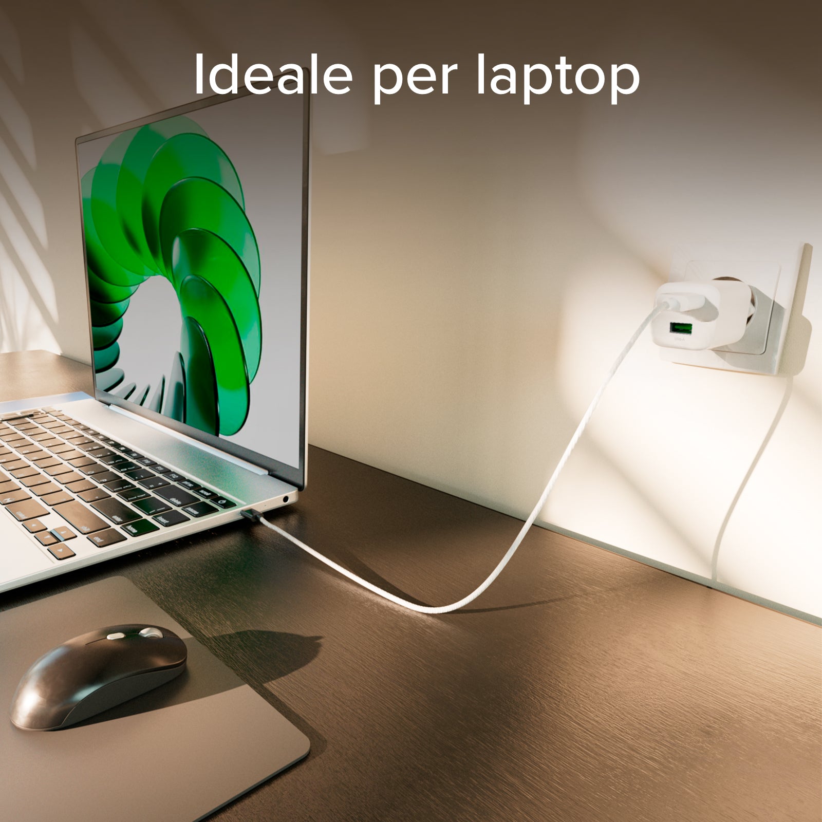Kit caricatore da parete 45W GaN e Power Delivery, con cavo USB-C 1.5m