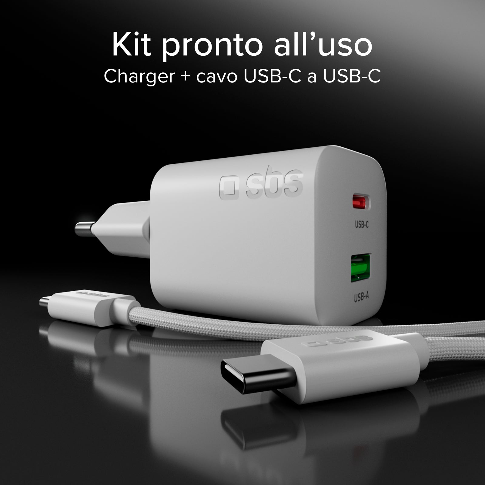 Kit caricatore da parete 45W GaN e Power Delivery, con cavo USB-C 1.5m