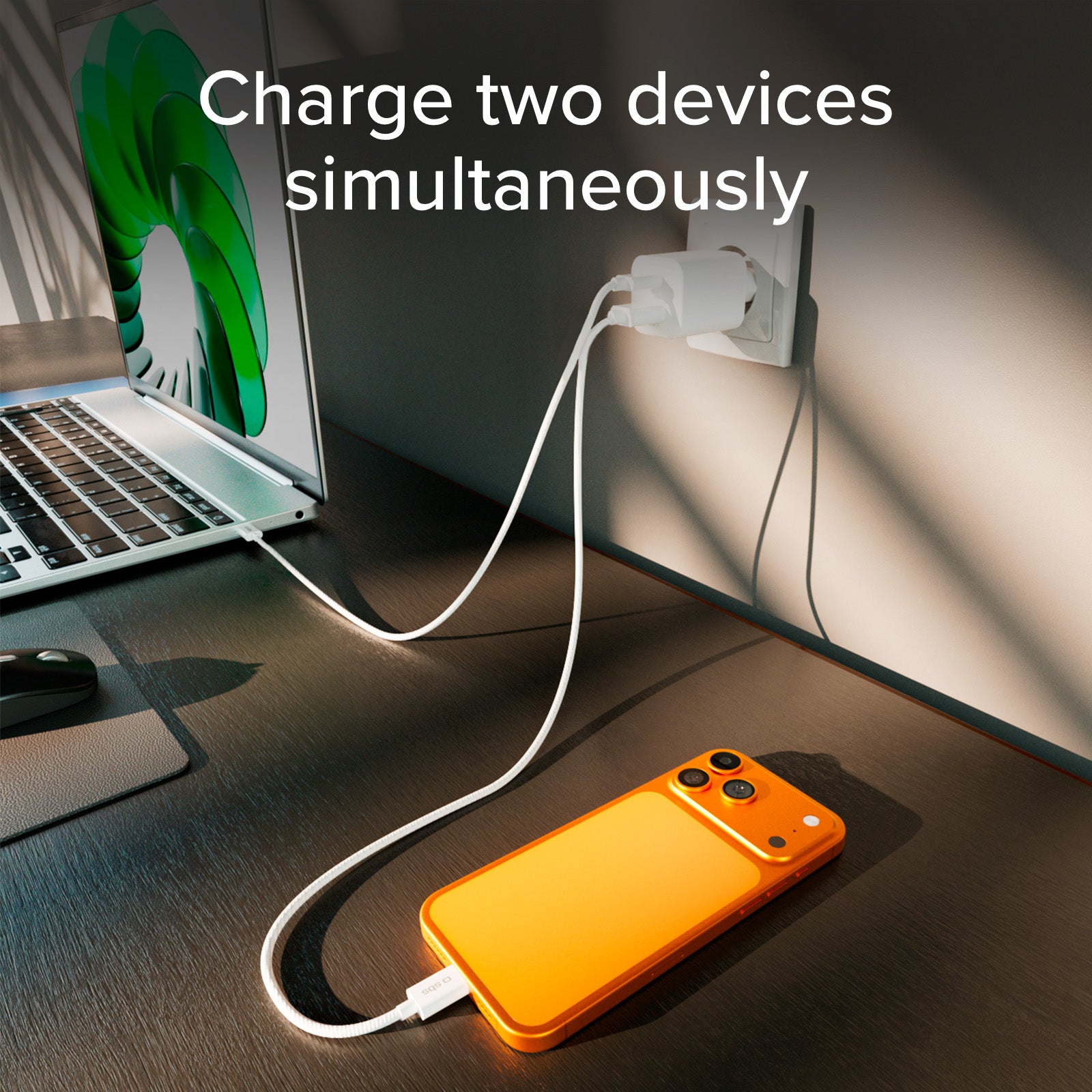 Kit caricatore da parete 45W GaN e Power Delivery, con cavo USB-C 1.5m