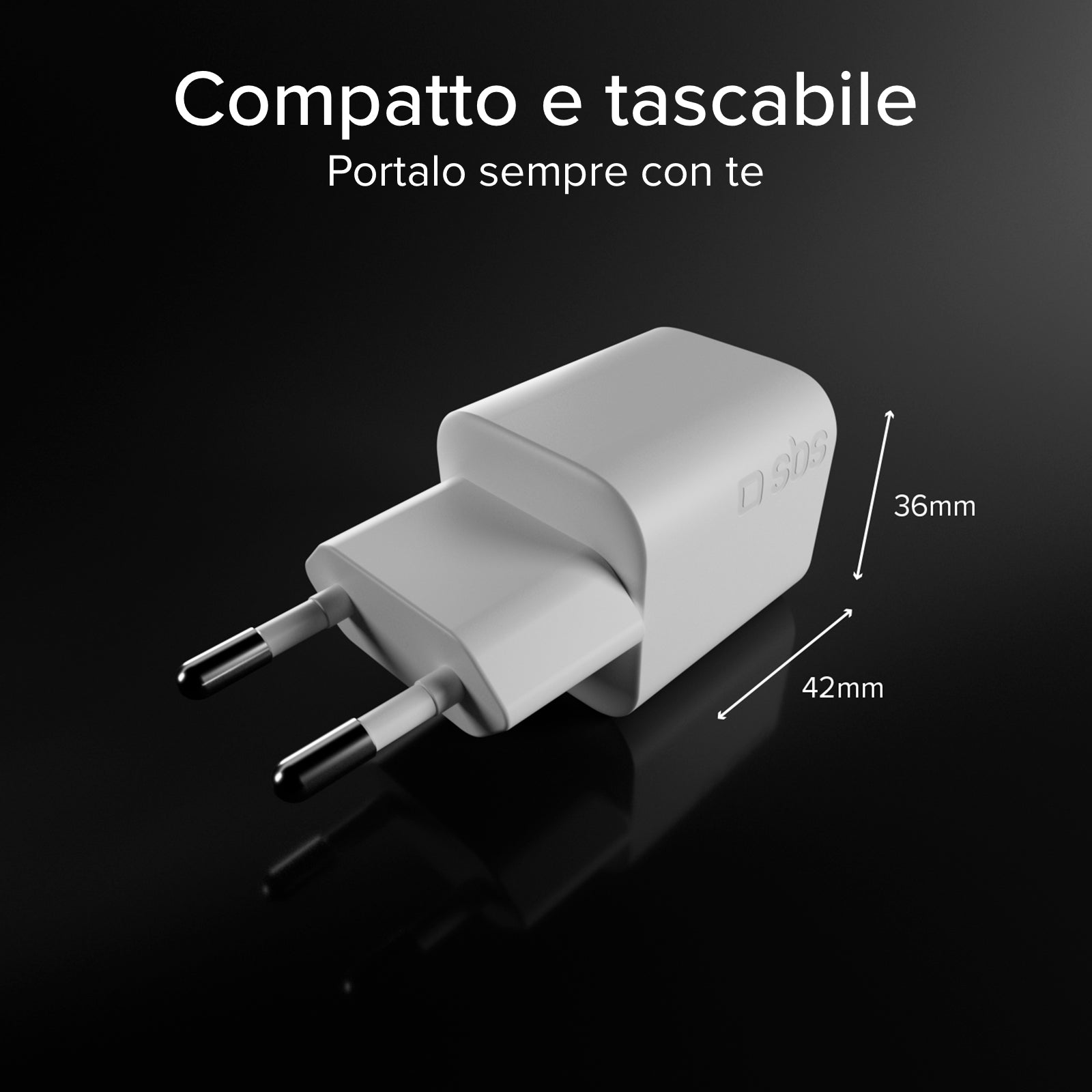 Kit con mini cargador de pared 100W GaN con 2 puertos USB-C + cable USB-C de 1,5 m