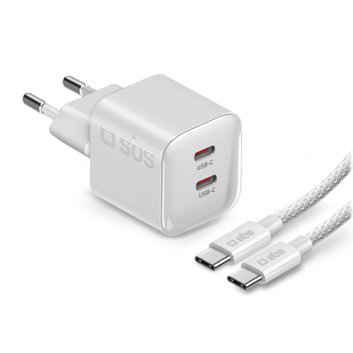 Kit caricatore da parete 60W PD e AVS, 2 porte e cavo USB-C 1,5 m
