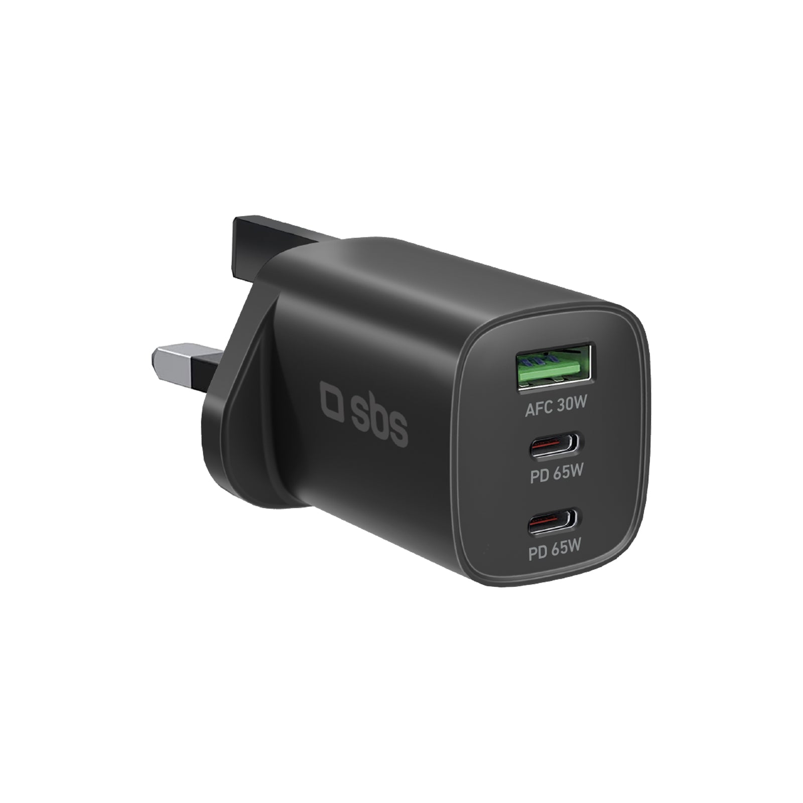 Caricatore 65W 2 USB‑C + USB‑A con spina UK