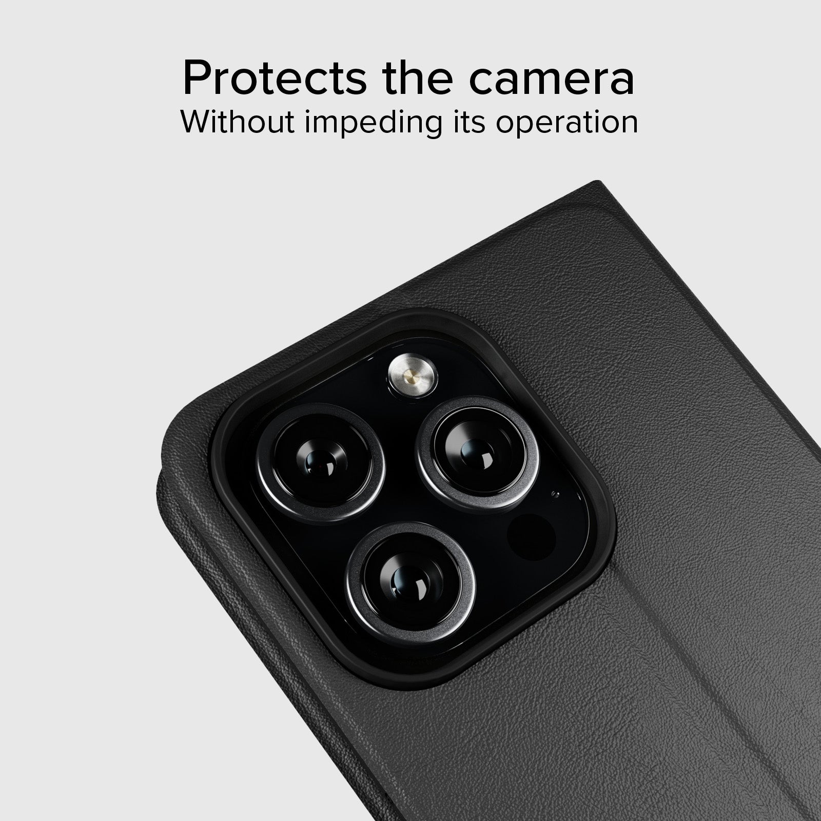 Book-style case with stand support and soft touch surface for iPhone 16 Pro