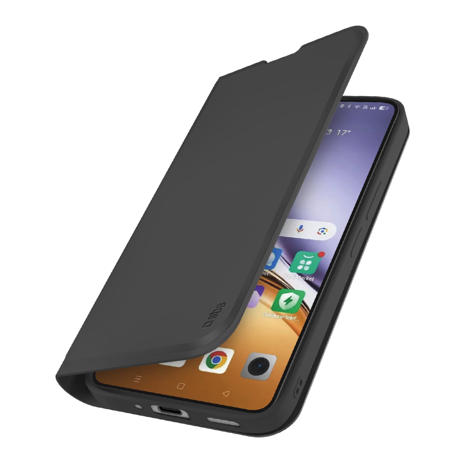 Custodia a libro con supporto stand e superficie soft touch per Realme 14T 5G
