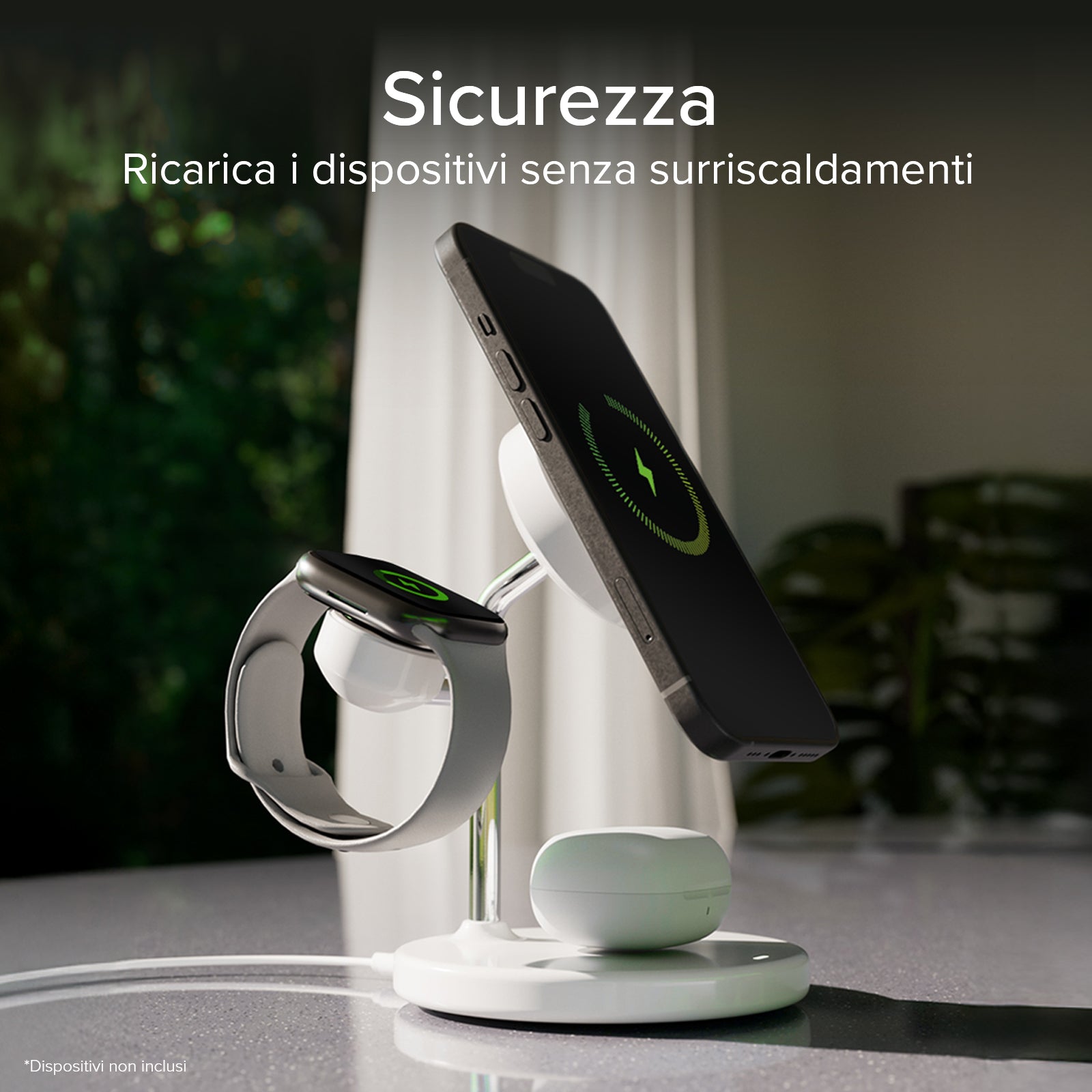 Qi2 3x1 Wireless Charging Station for iPhone 16/15/14/13/12, Android smartphones, Apple Watch and wireless earphones