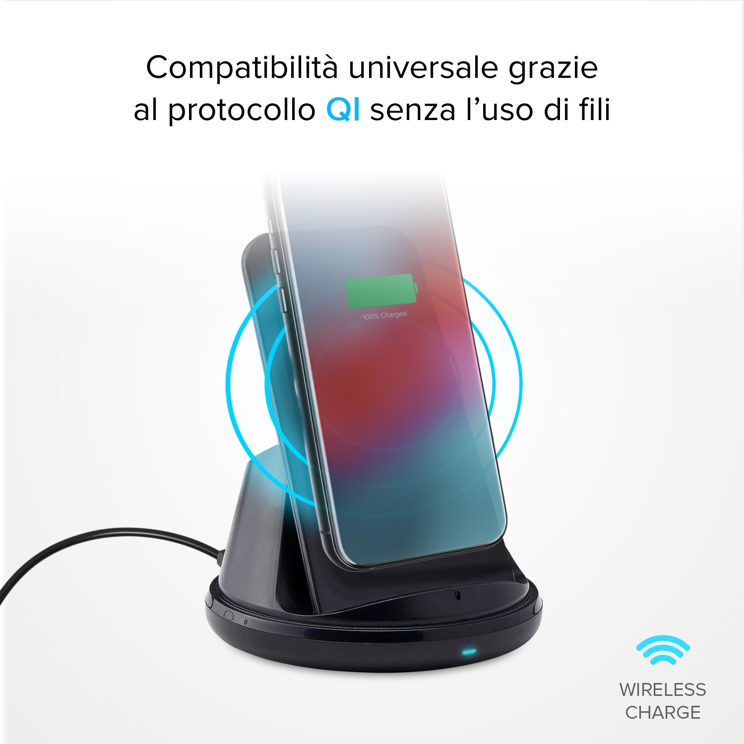 Cargador inalámbrico de escritorio con altavoz y micrófono