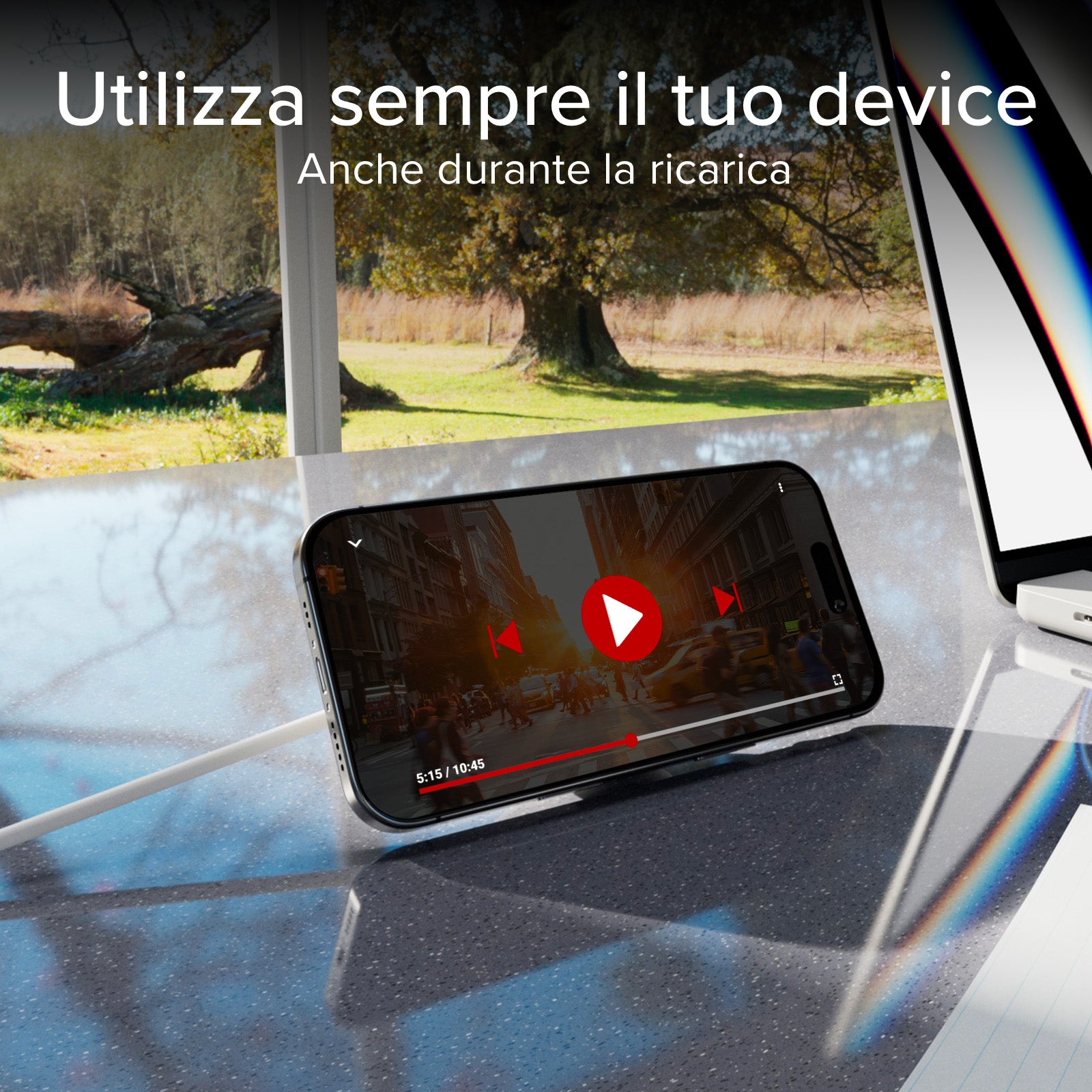 Base de charge sans fil Qi2 compatible MagSafe 15 W et fonction support