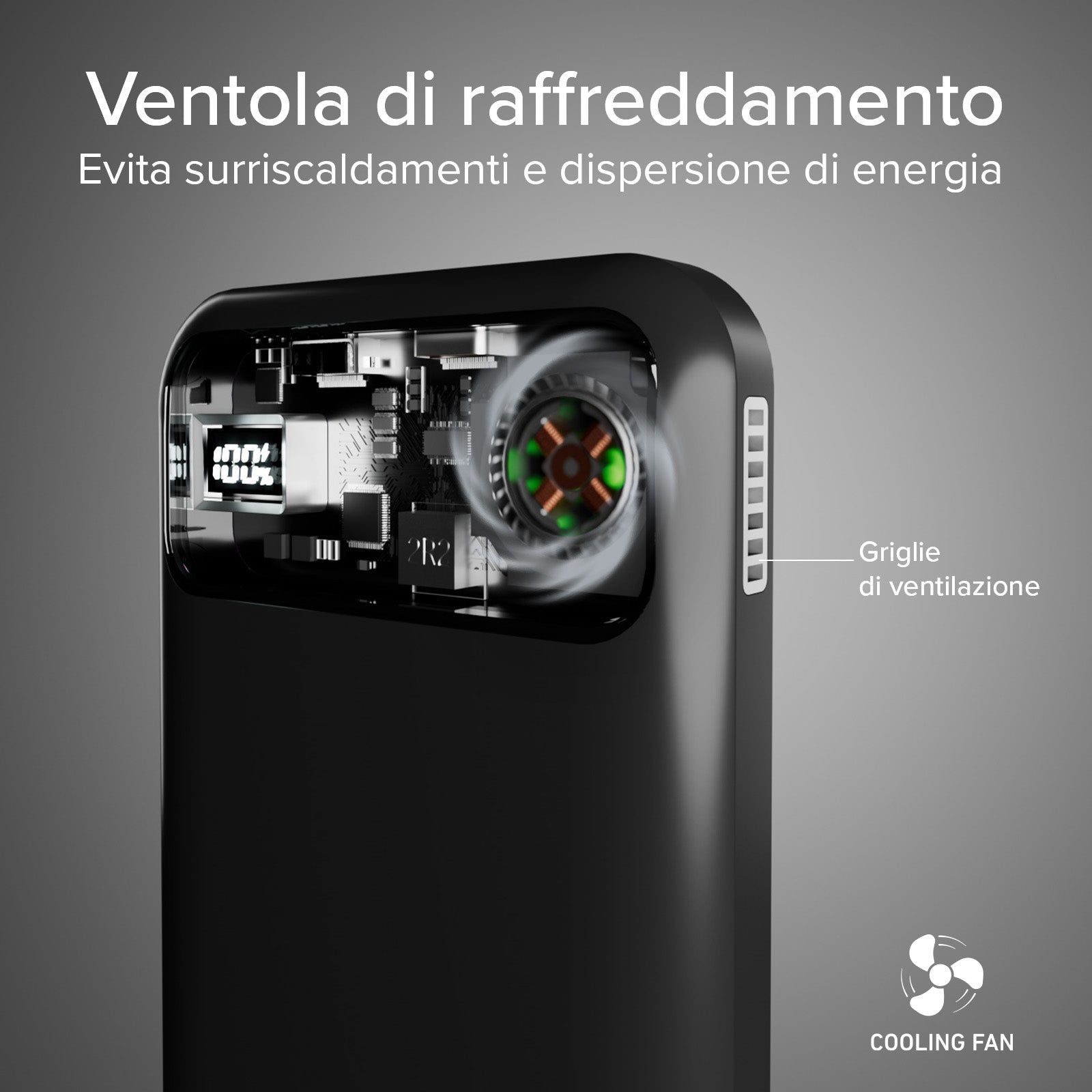 10,000 mAh Wireless Power Bank with Cooling Fan