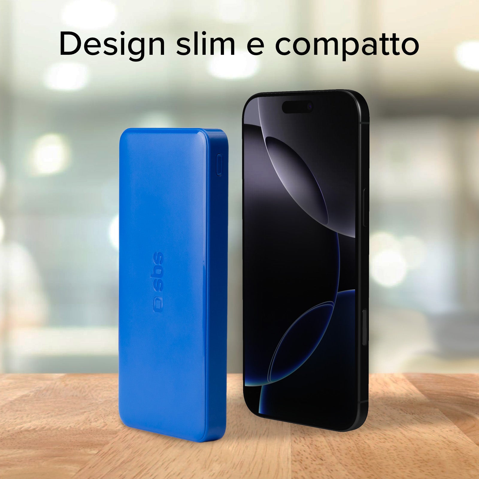 Power bank 10.000 mAh extra slim con porta USB 2.1A Intelligent Charge (IC)