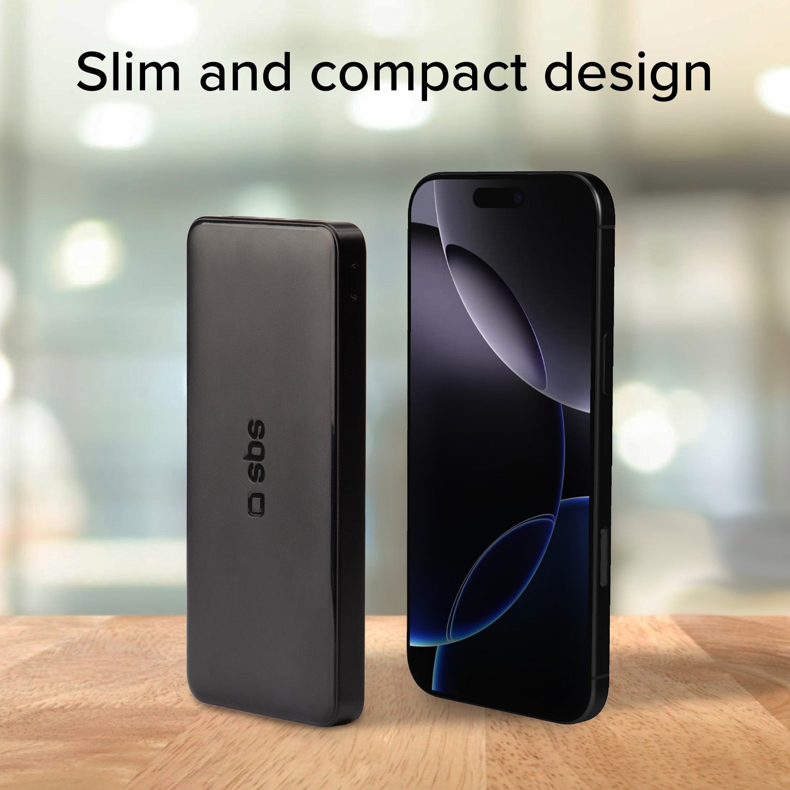 Power bank 10.000 mAh extra slim con porta USB 2.1A Intelligent Charge (IC)