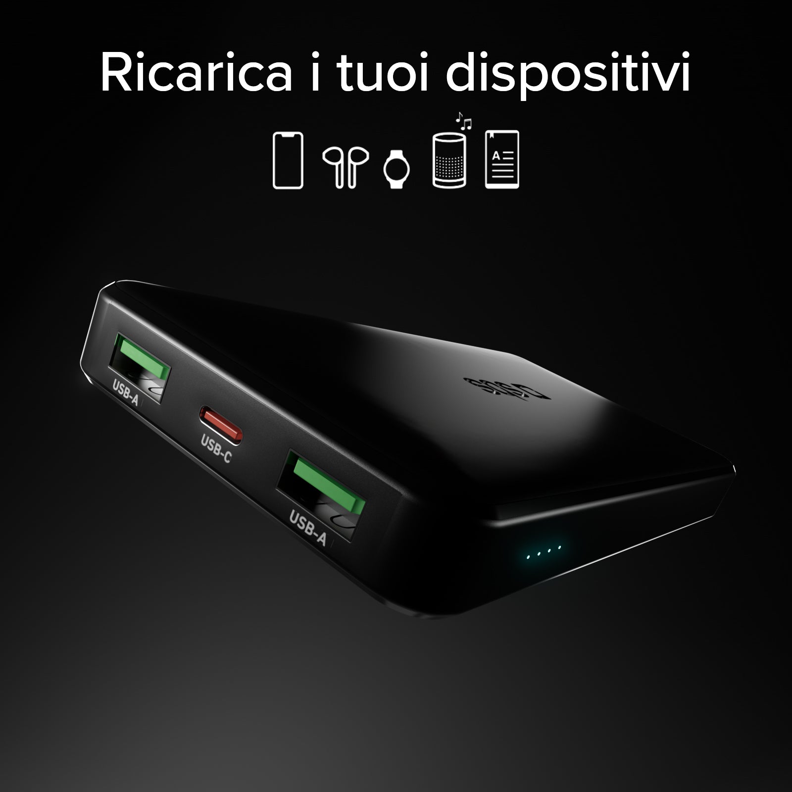 Powerbank da 10.000 mAh con tecnologia Power Delivery (PD) da 20W