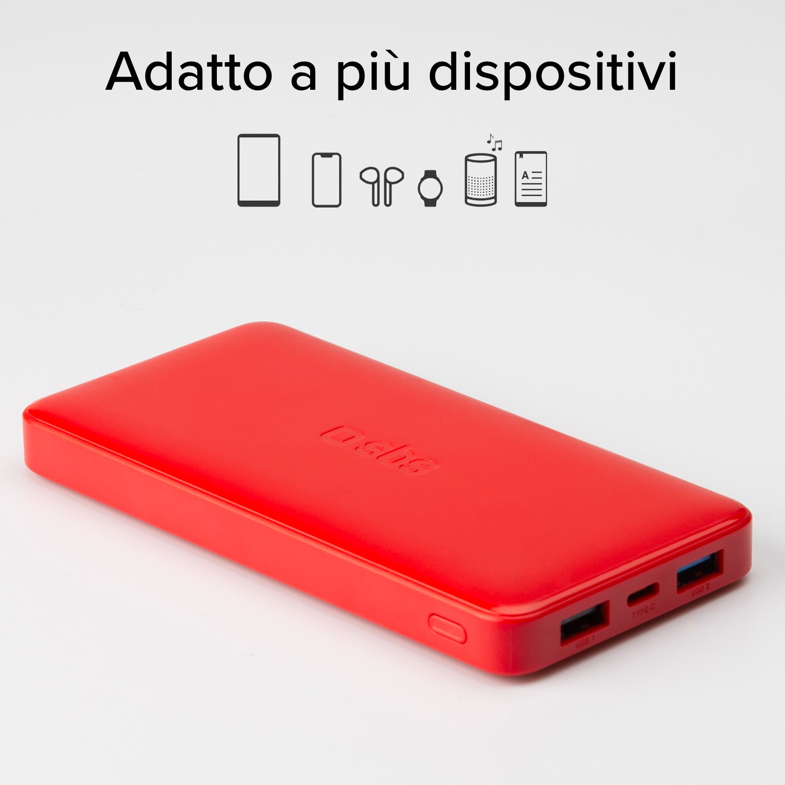 Power bank 10.000 mAh extra slim con porta USB 2.1A Intelligent Charge (IC)