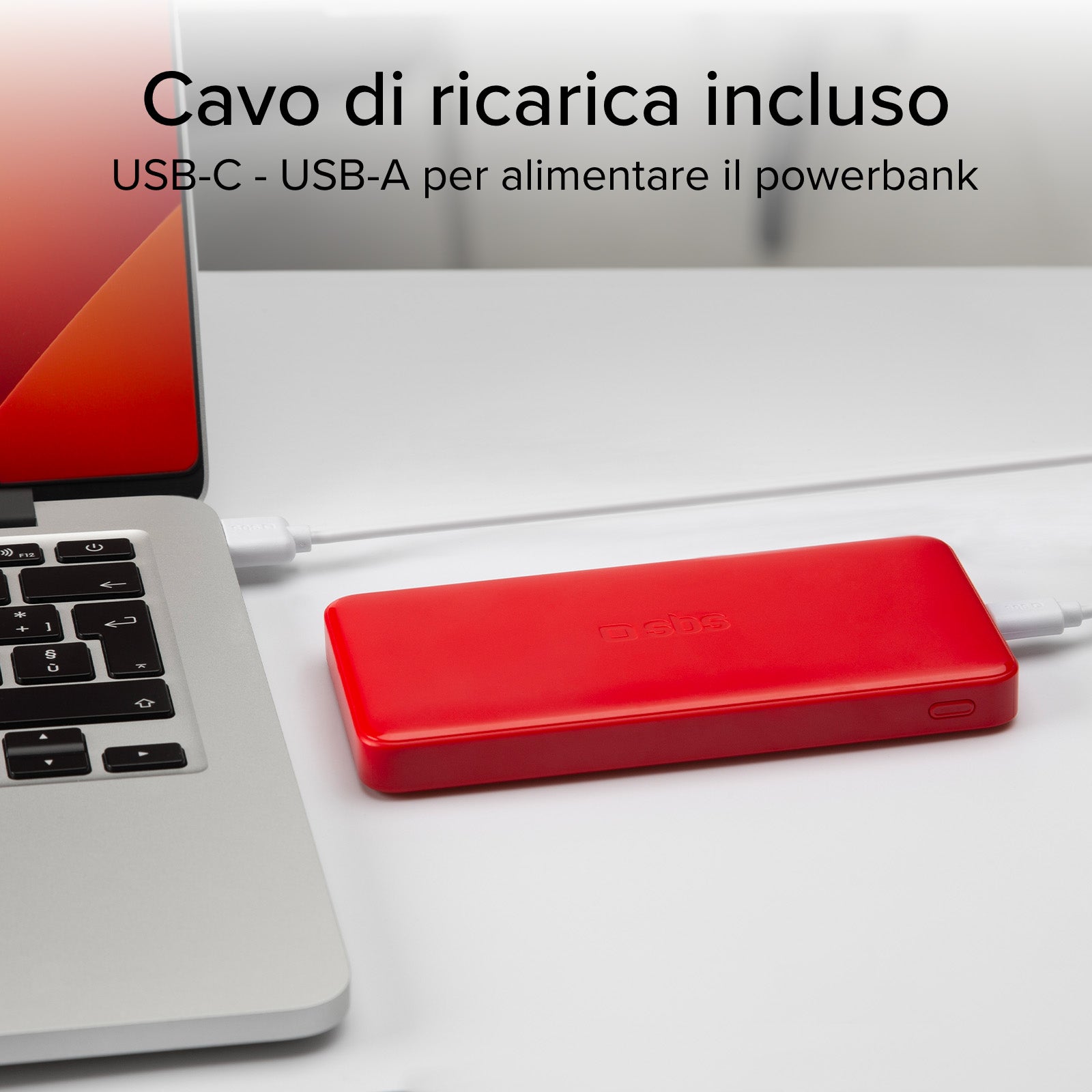 Power bank 10.000 mAh extra slim con porta USB 2.1A Intelligent Charge (IC)