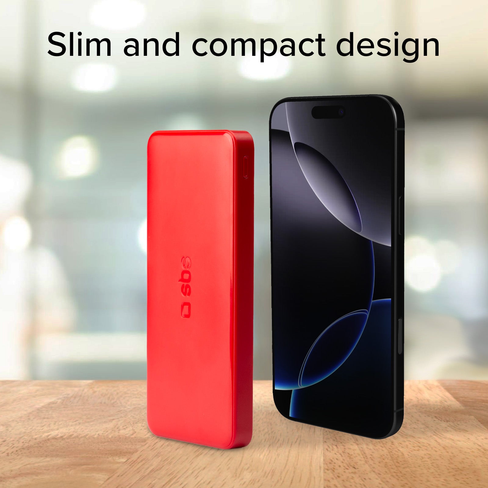 Power bank 10.000 mAh extra slim con porta USB 2.1A Intelligent Charge (IC)