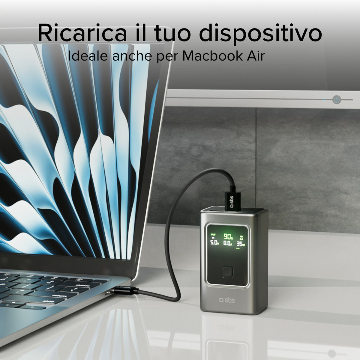 LCD Power bank 10.000 mAh con PD 35 W