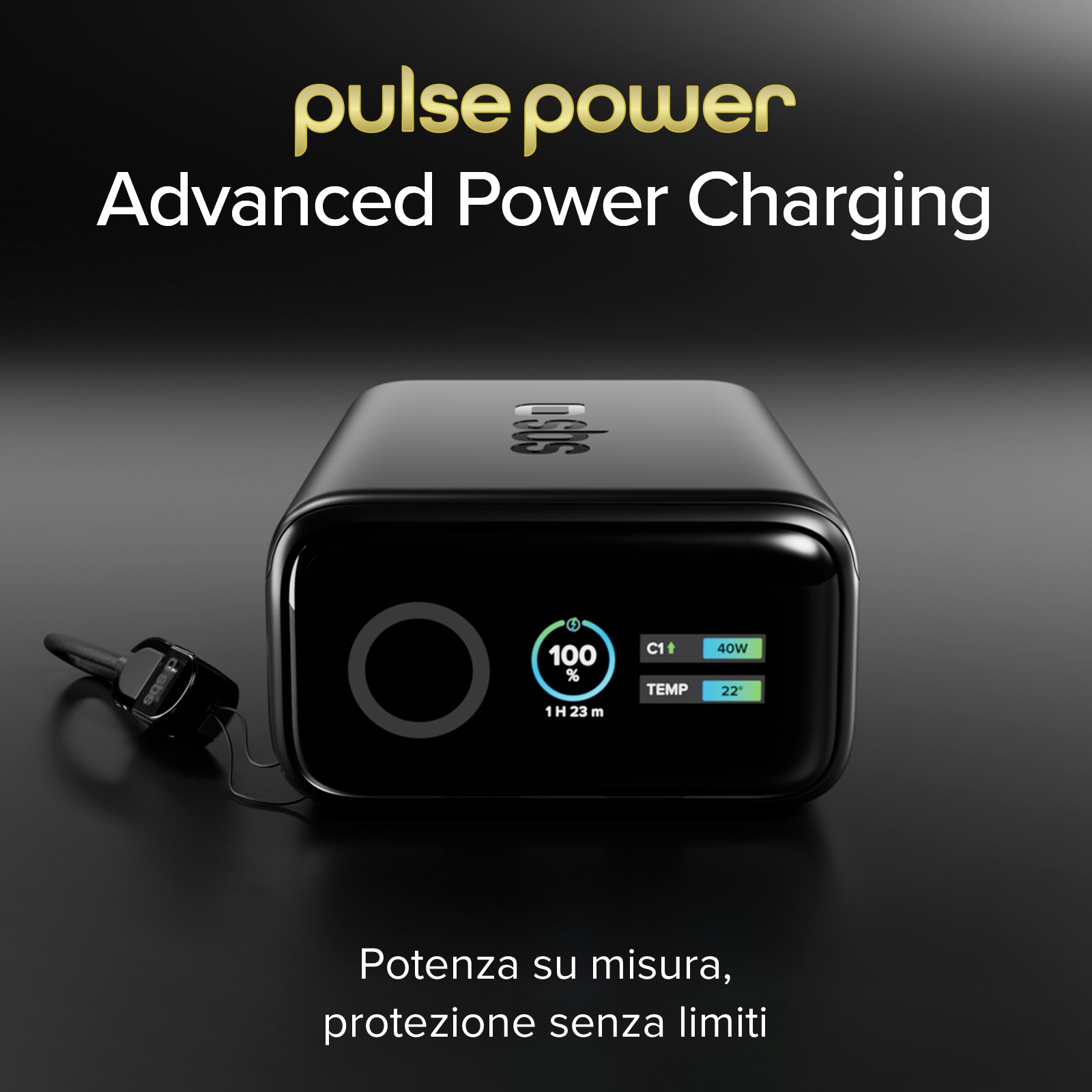 Power bank 10000 mAh 40W PD con display TFT