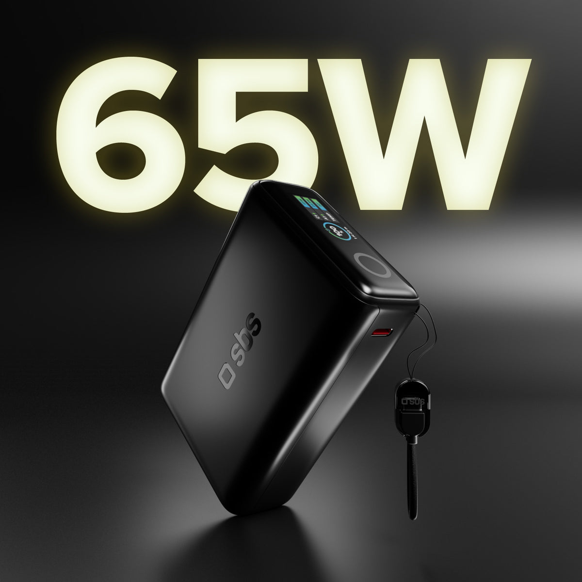 Power Bank 20000mAh avec câble intégré et écran TFT