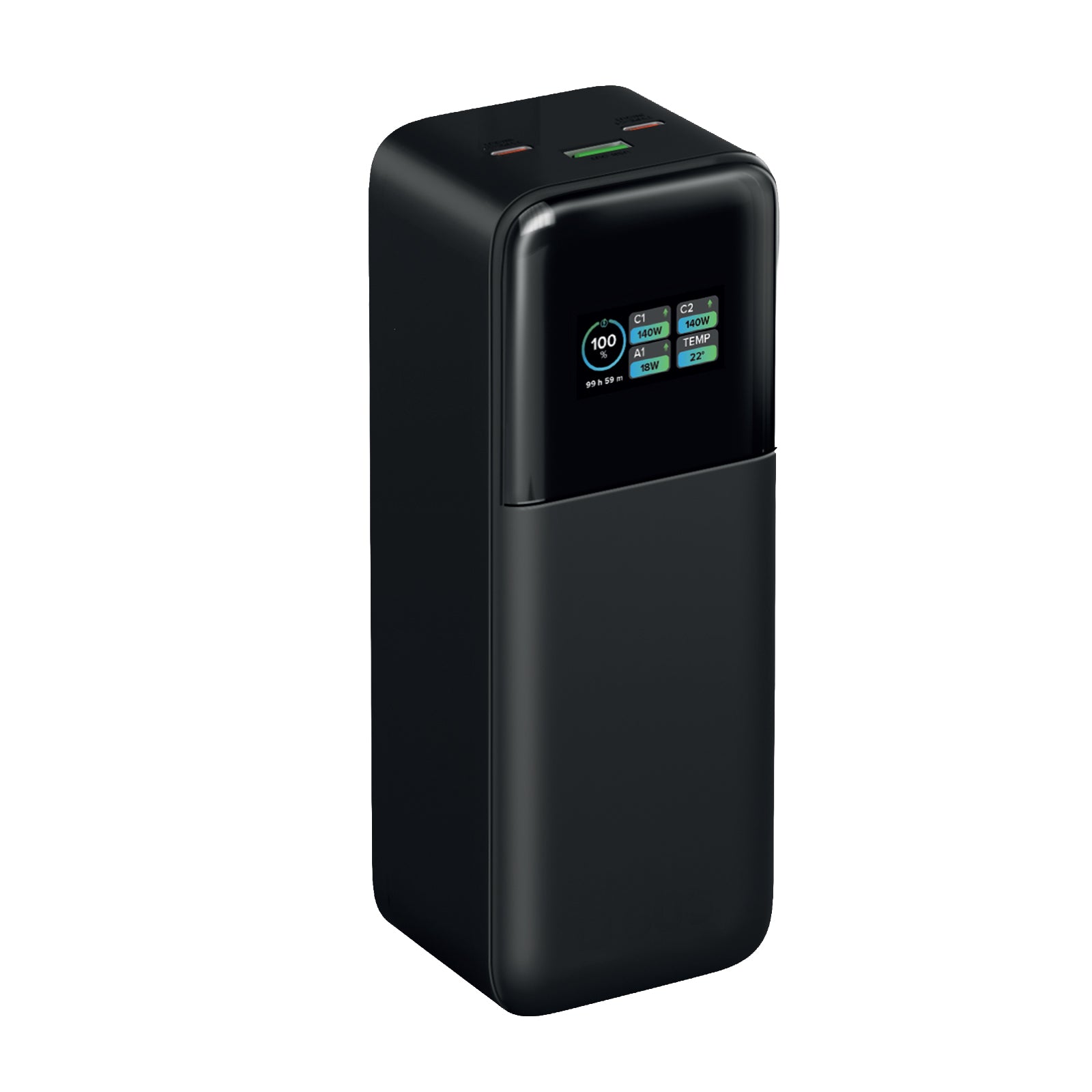Tower Powerbank 24000 mAh avec écran smart, Power Delivery 3.0, 2 ports USB-C et 1 USB-A