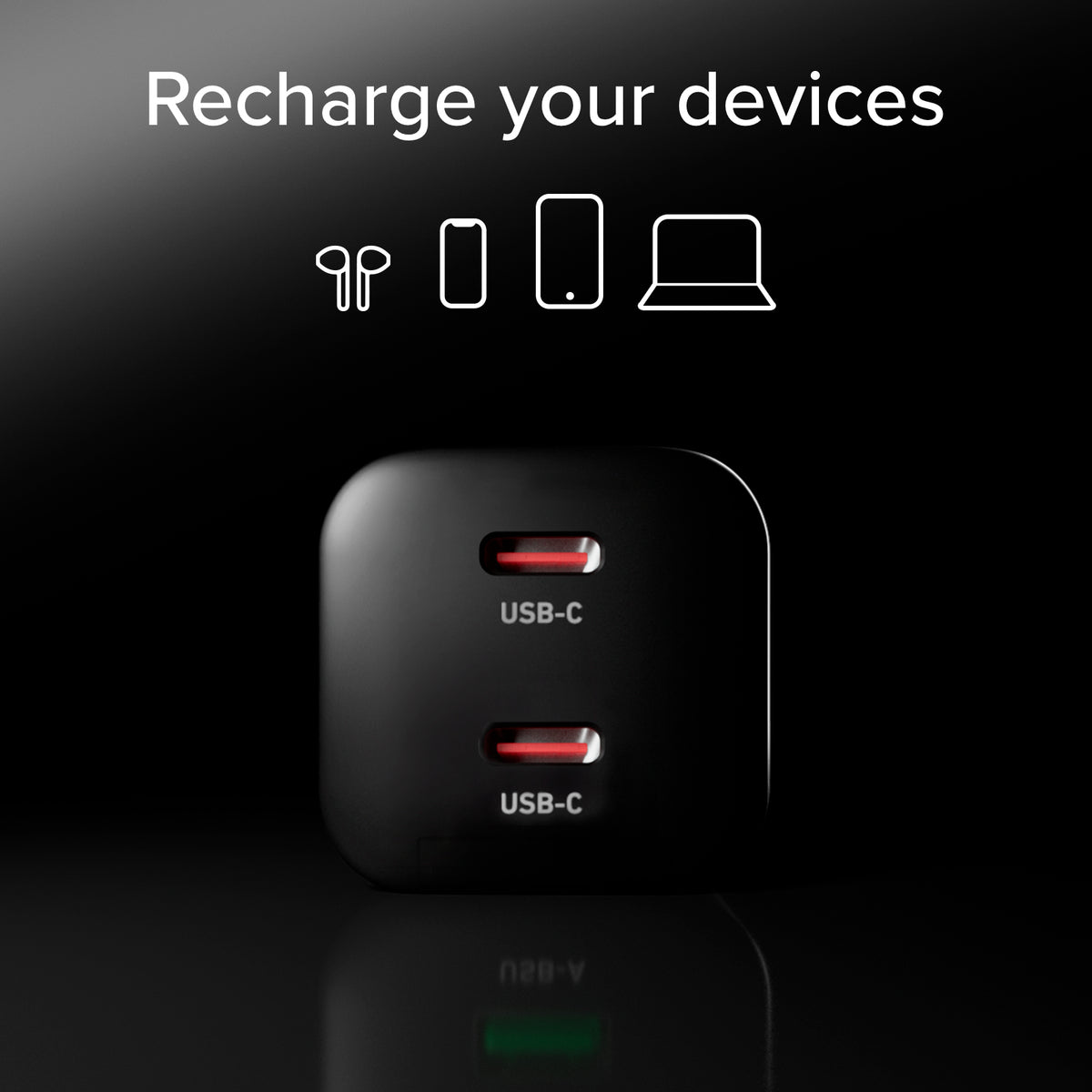  Kit charge 100W double USB‑C avec câble tressé