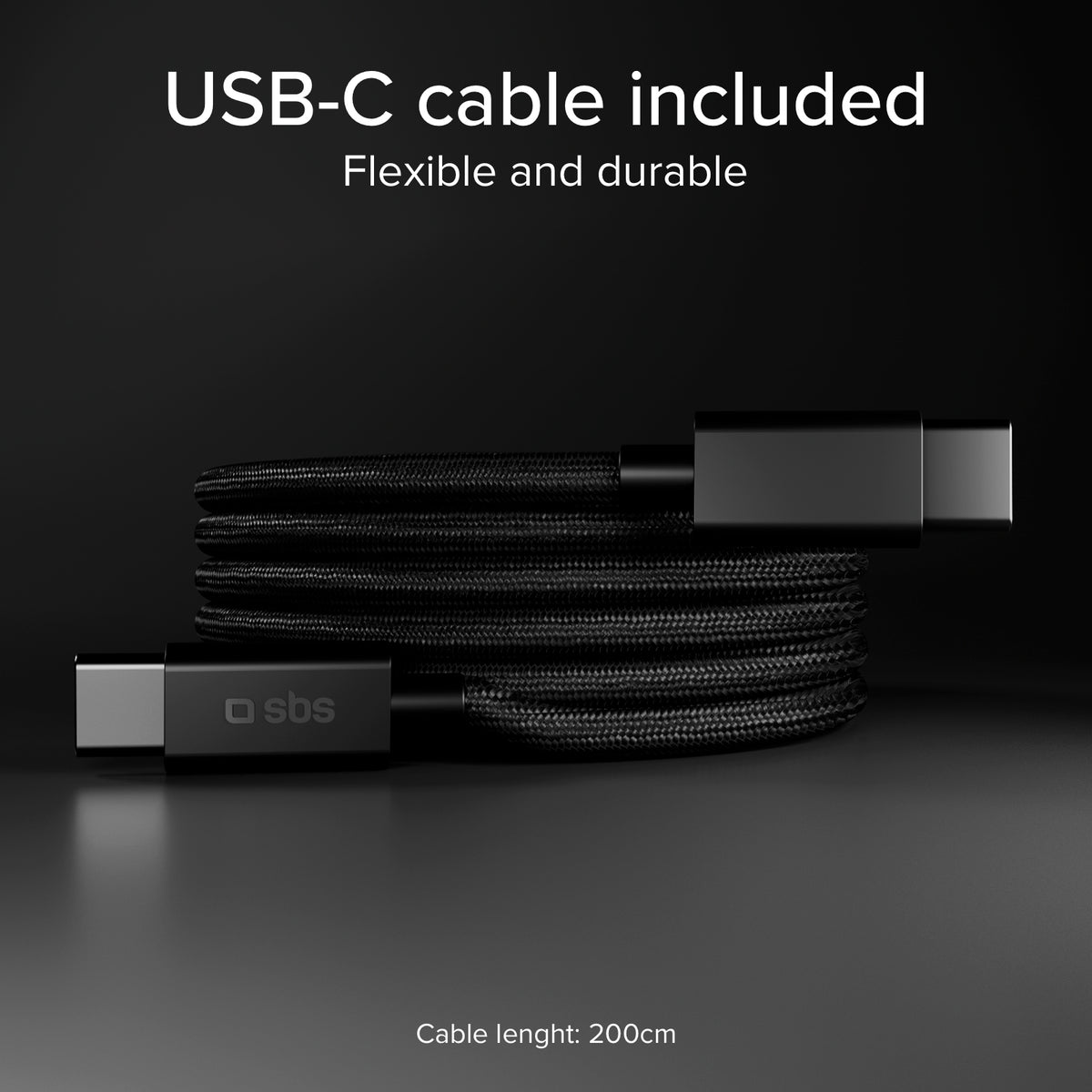  Kit charge 100W double USB‑C avec câble tressé