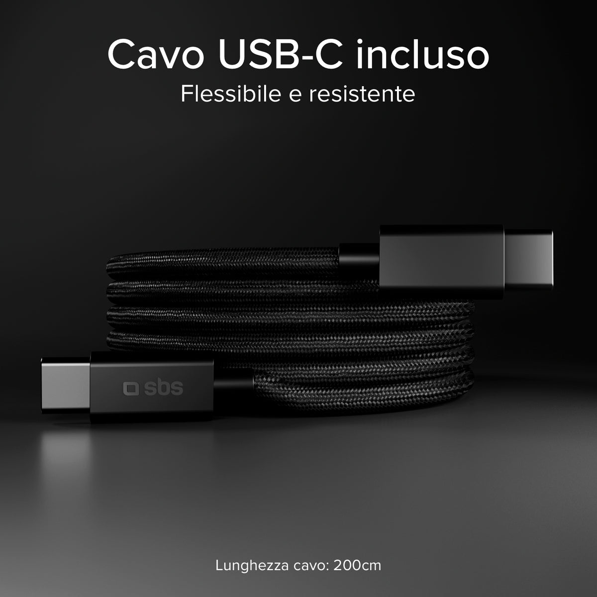  Kit charge 100W double USB‑C avec câble tressé