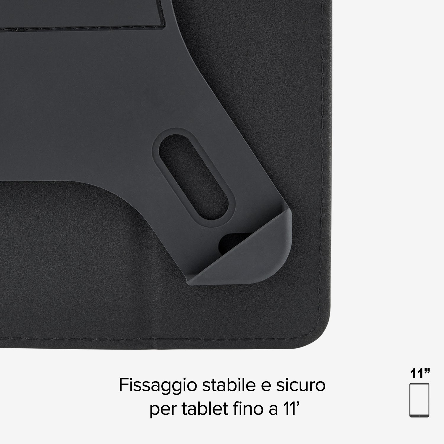 Funda de libro con giro universal para tablets de hasta 11"