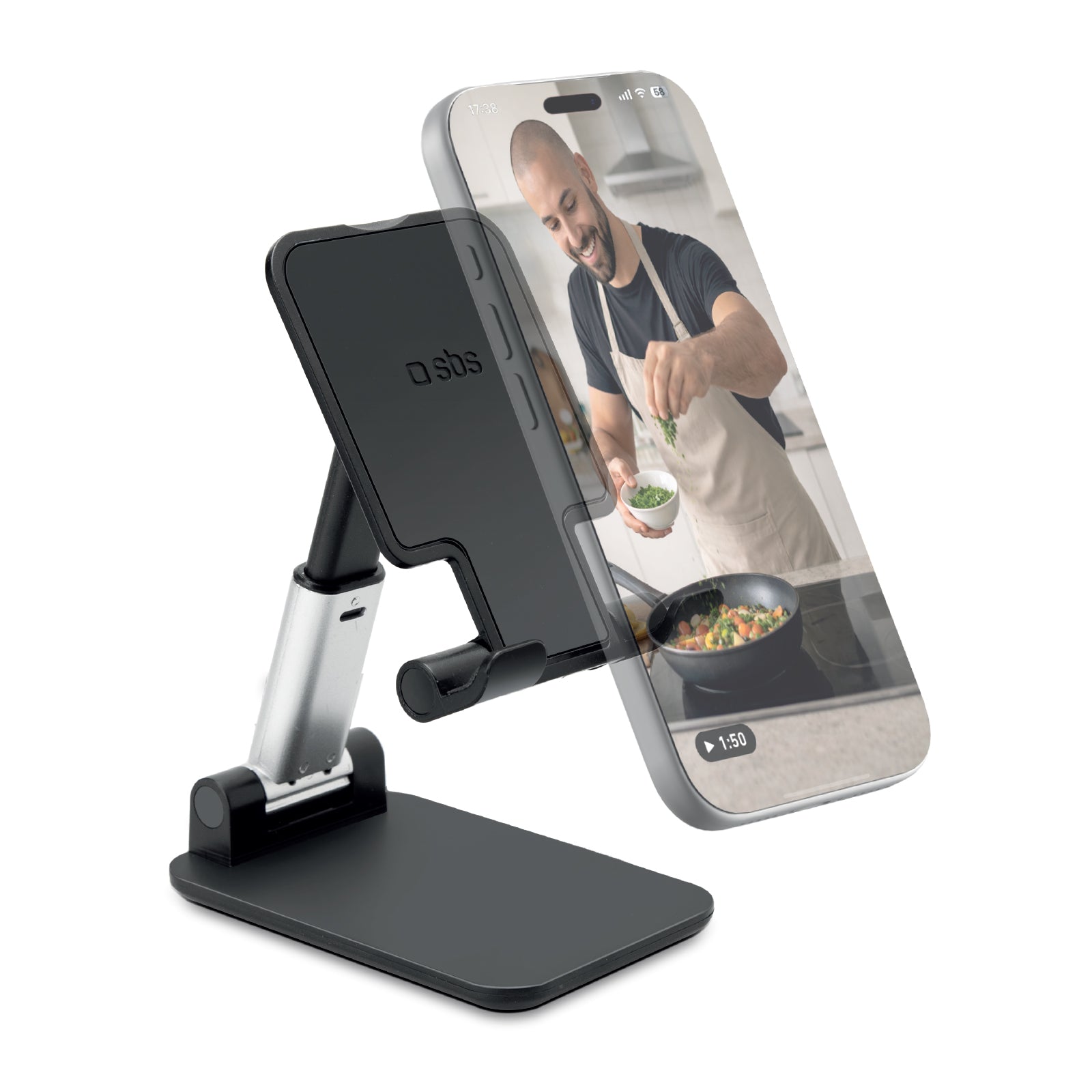 Supporto da tavolo pieghevole per smartphone e tablet