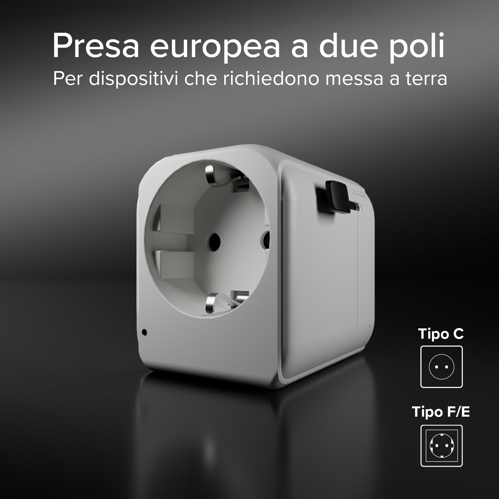 Adattatore universale da viaggio 2500W con spine internazionali