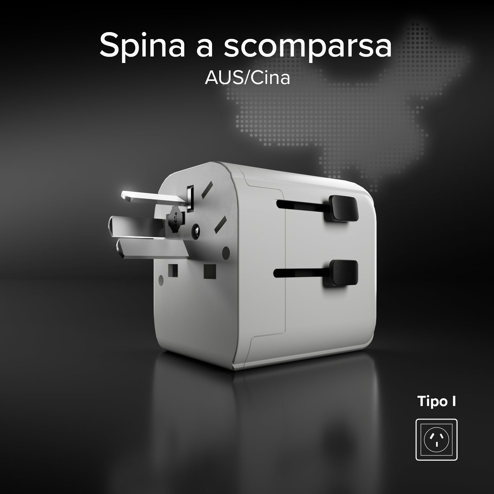 Adattatore universale da viaggio 2500W con spine internazionali