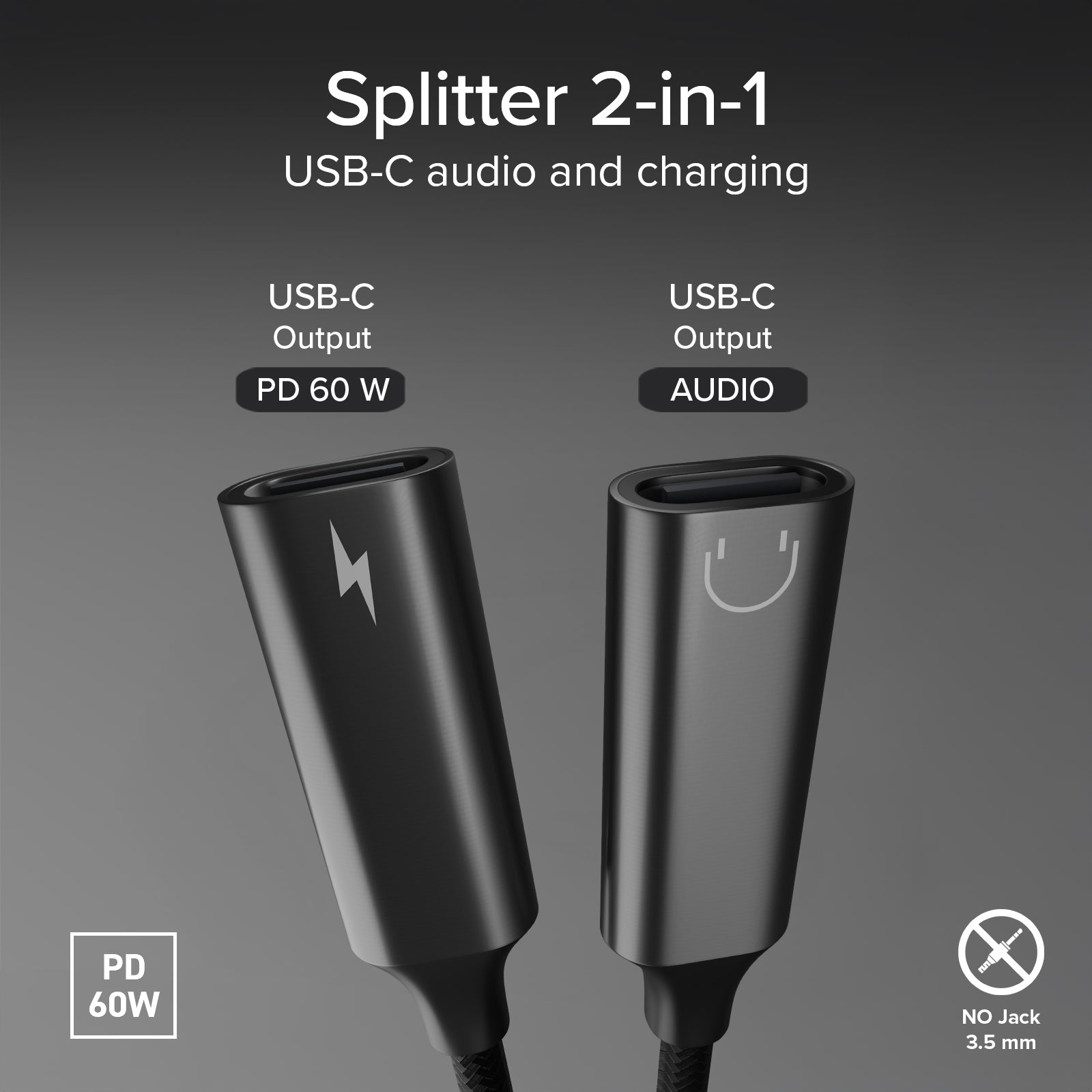 USB-C adapter for simultaneous audio and charging