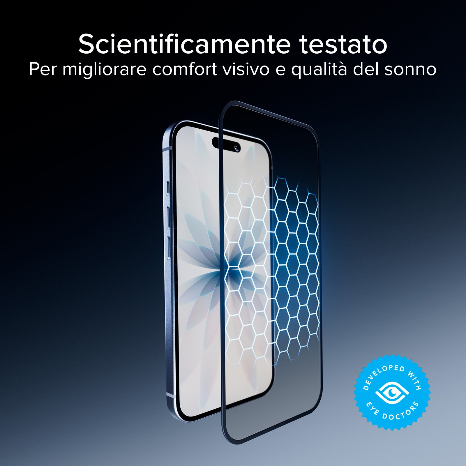 Full Cover Schutzglas Anti-Blaulicht mit Eyesafe® CPF60 Technologie für iPhone 17 Pro