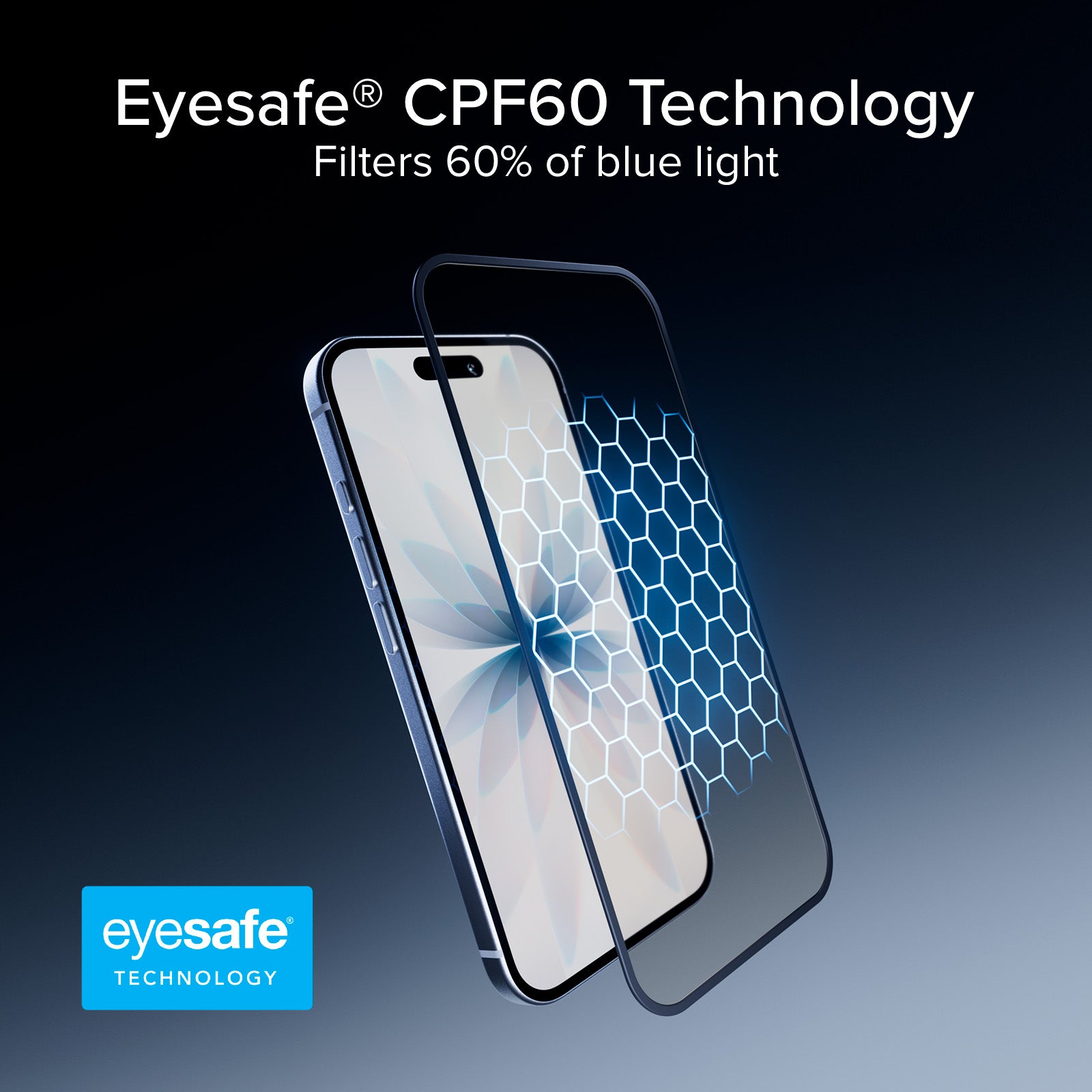 Full Cover Anti Blue Light Glass with Eyesafe® CPF60 technology for iPhone 17/16 Pro