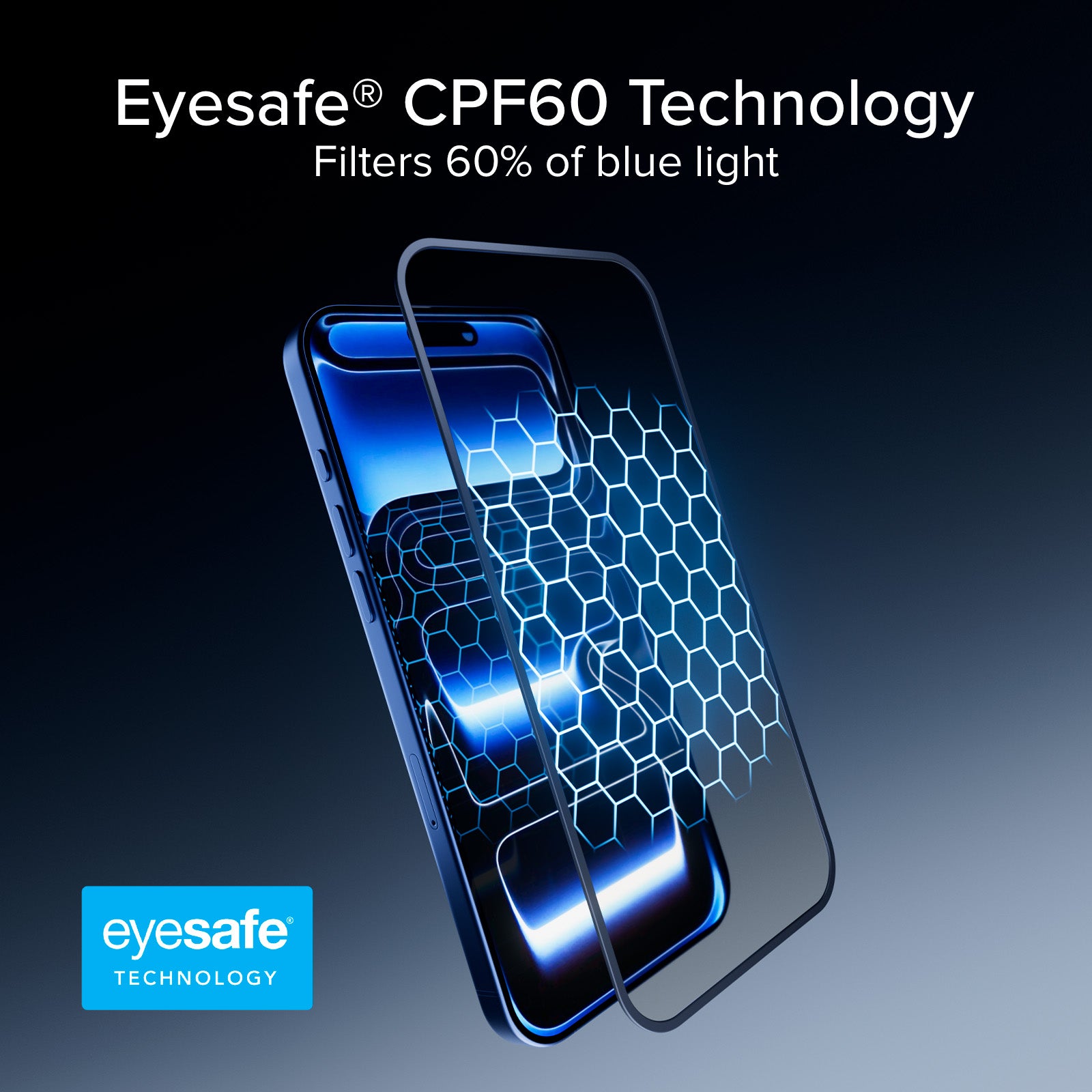 Full Cover Anti Blue Light Glass with Eyesafe® CPF60 technology for iPhone 17 Pro Max/16 Pro Max