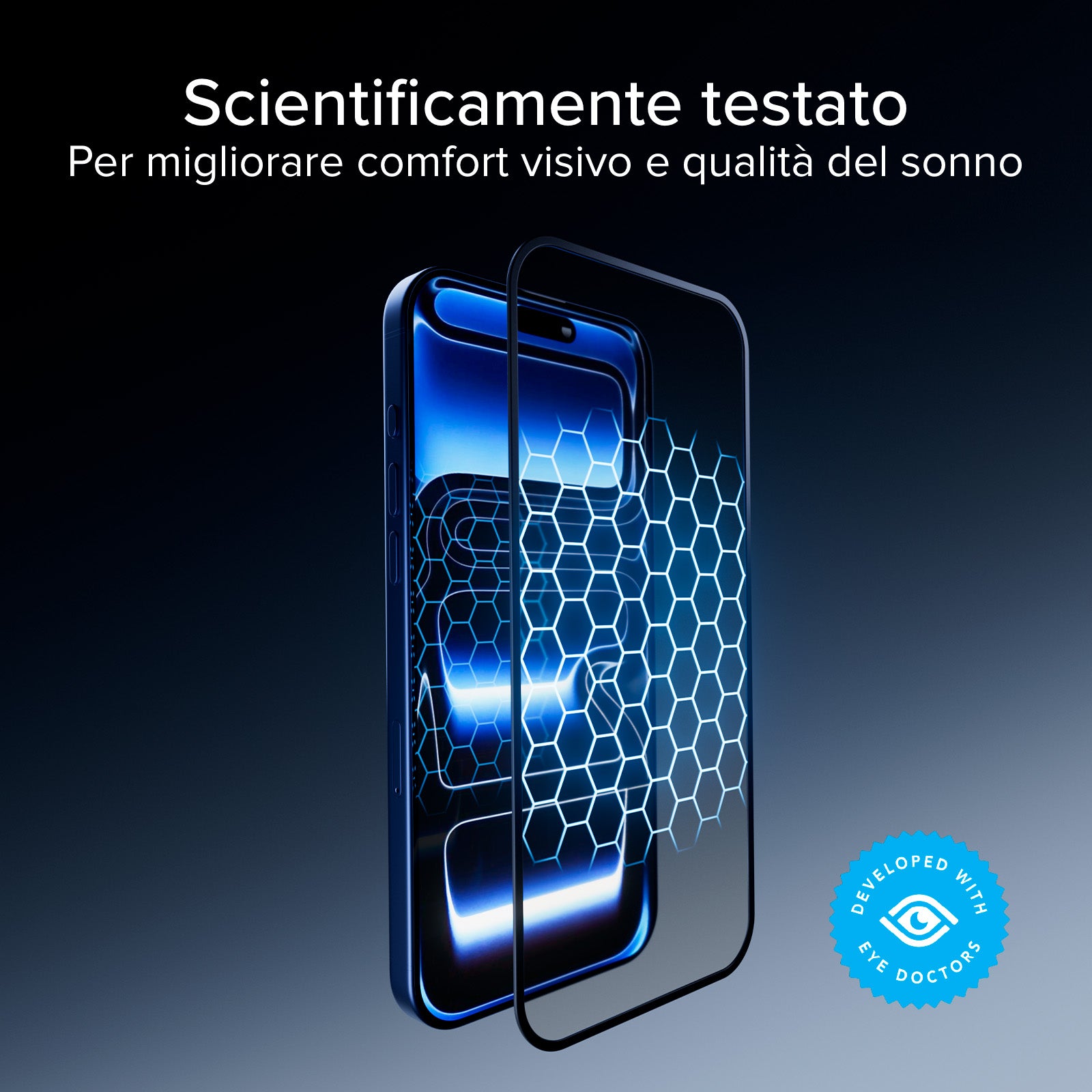 Vetro anti‑luce blu Eyesafe CPF60 per iPhone 17 Pro Max